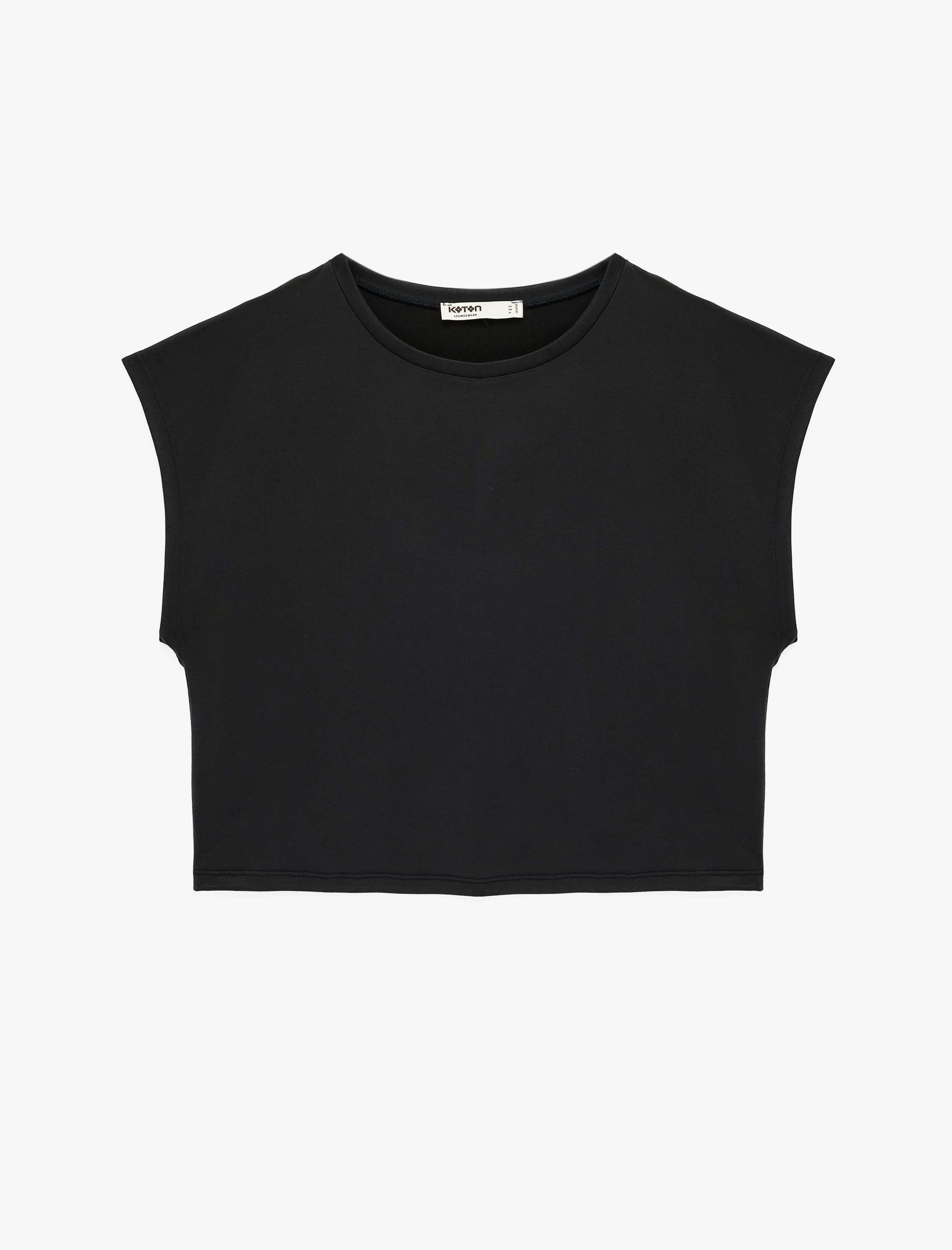   Bisiklet Yaka Modal Karışımlı Kısa Kollu Pijama Üstü