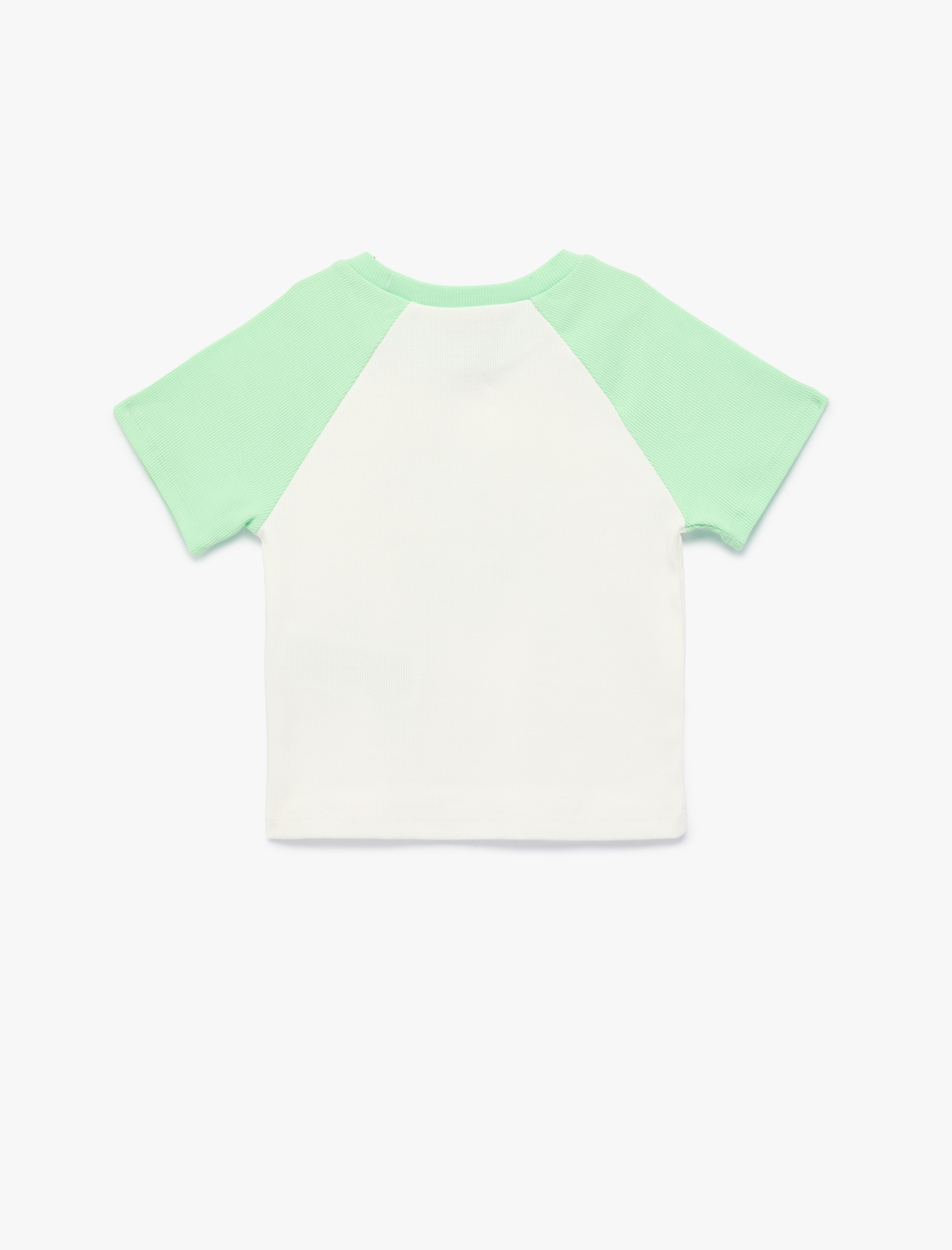  Kız Çocuk Pamuklu Kısa Kollu Bisiklet Yaka Kiraz Baskılı Tişört