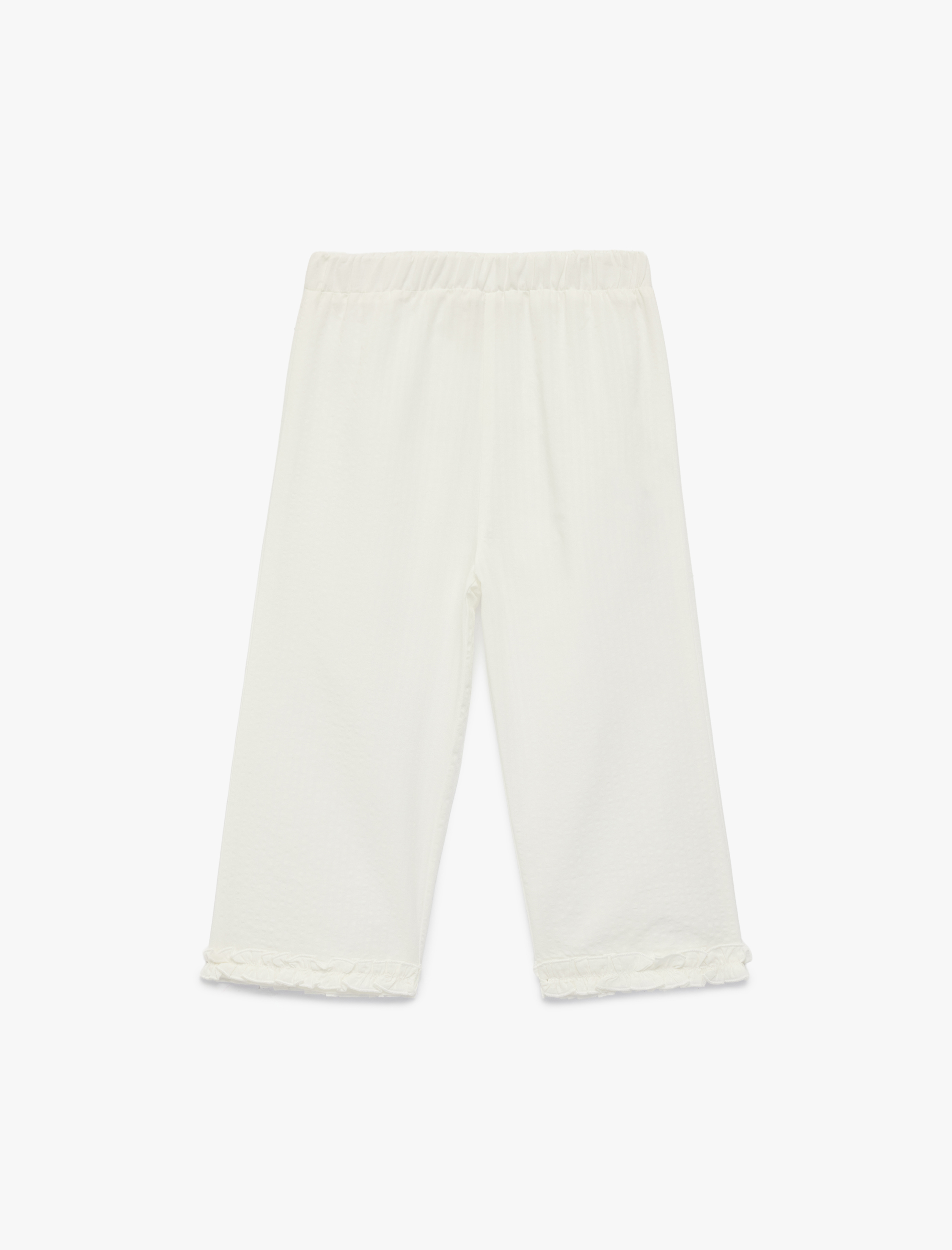  Kız Bebek Pamuklu Beli Lastikli Geniş Paça Pantolon