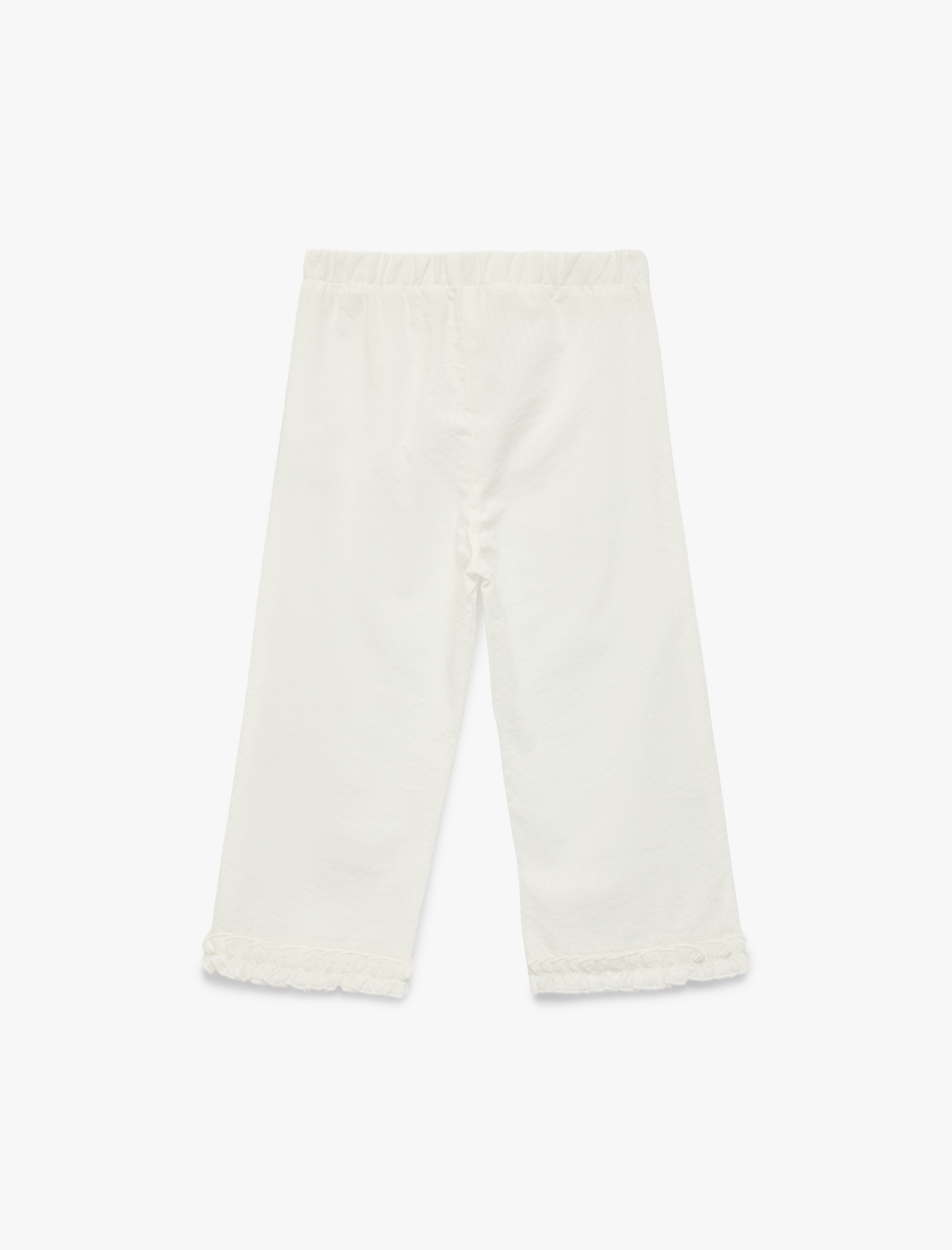  Kız Bebek Pamuklu Beli Lastikli Geniş Paça Pantolon