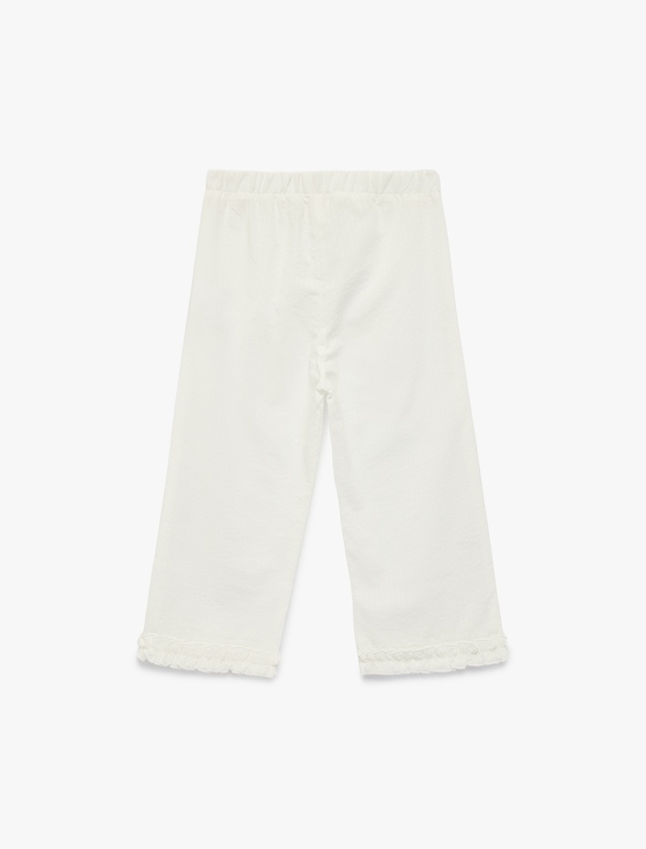 Kız Bebek Pamuklu Beli Lastikli Geniş Paça Pantolon