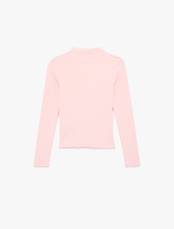  Dik Yaka Slim Fit Uzun Kollu Tişört