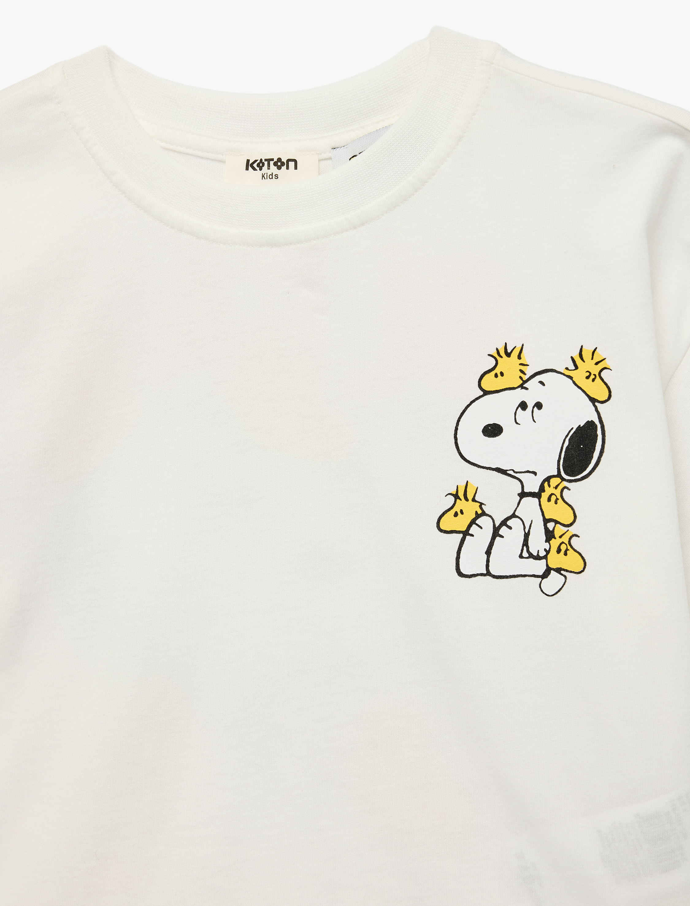  Kız Çocuk Lisanslı Snoopy Baskılı Kısa Kollu Bisiklet Yaka Pamuklu Tişört