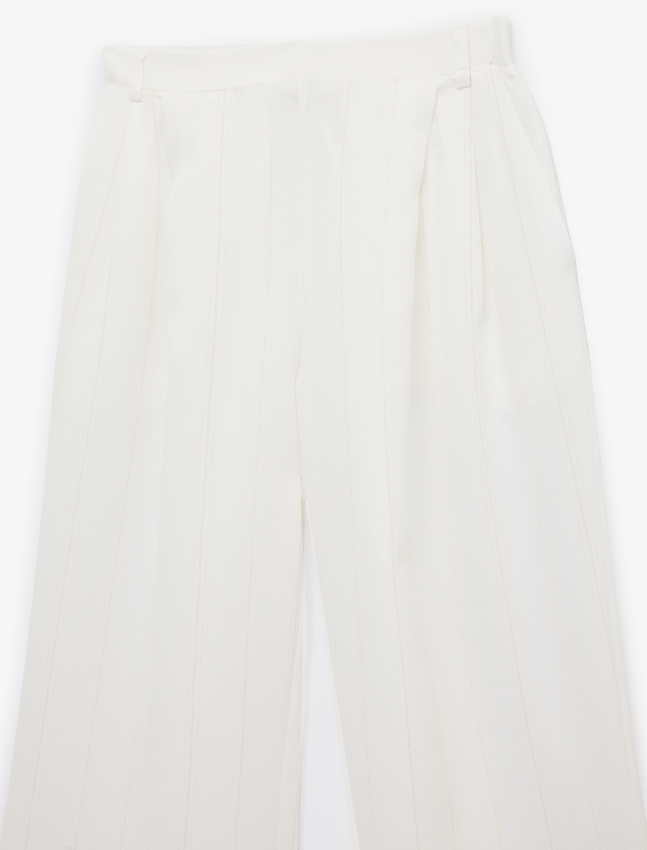   Keten Karışımlı Straight Fit Uzun Düz Geniş Paça Pantolon