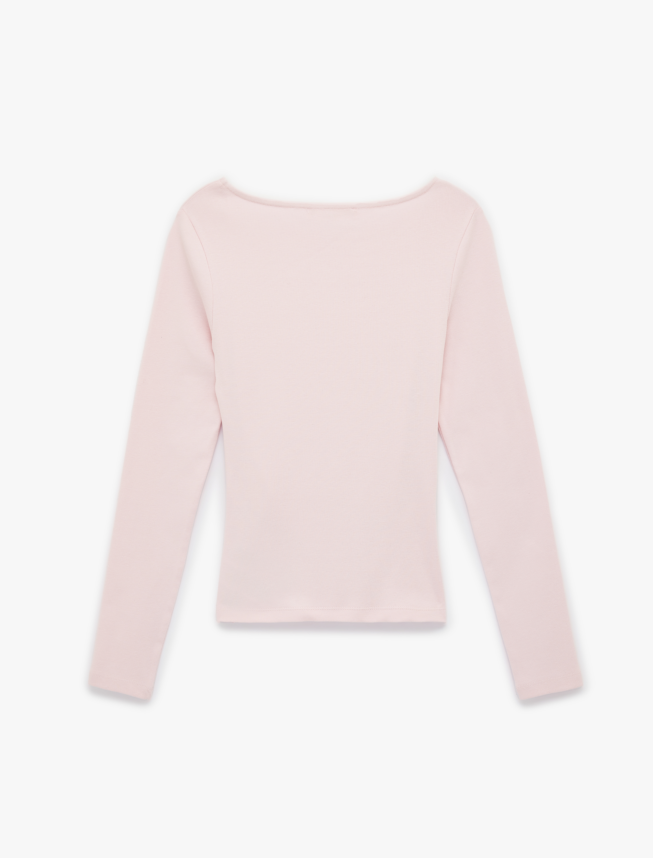   Pamuklu Slim Fit Uzun Kollu Yuvarlak Kayık Yaka Tişört