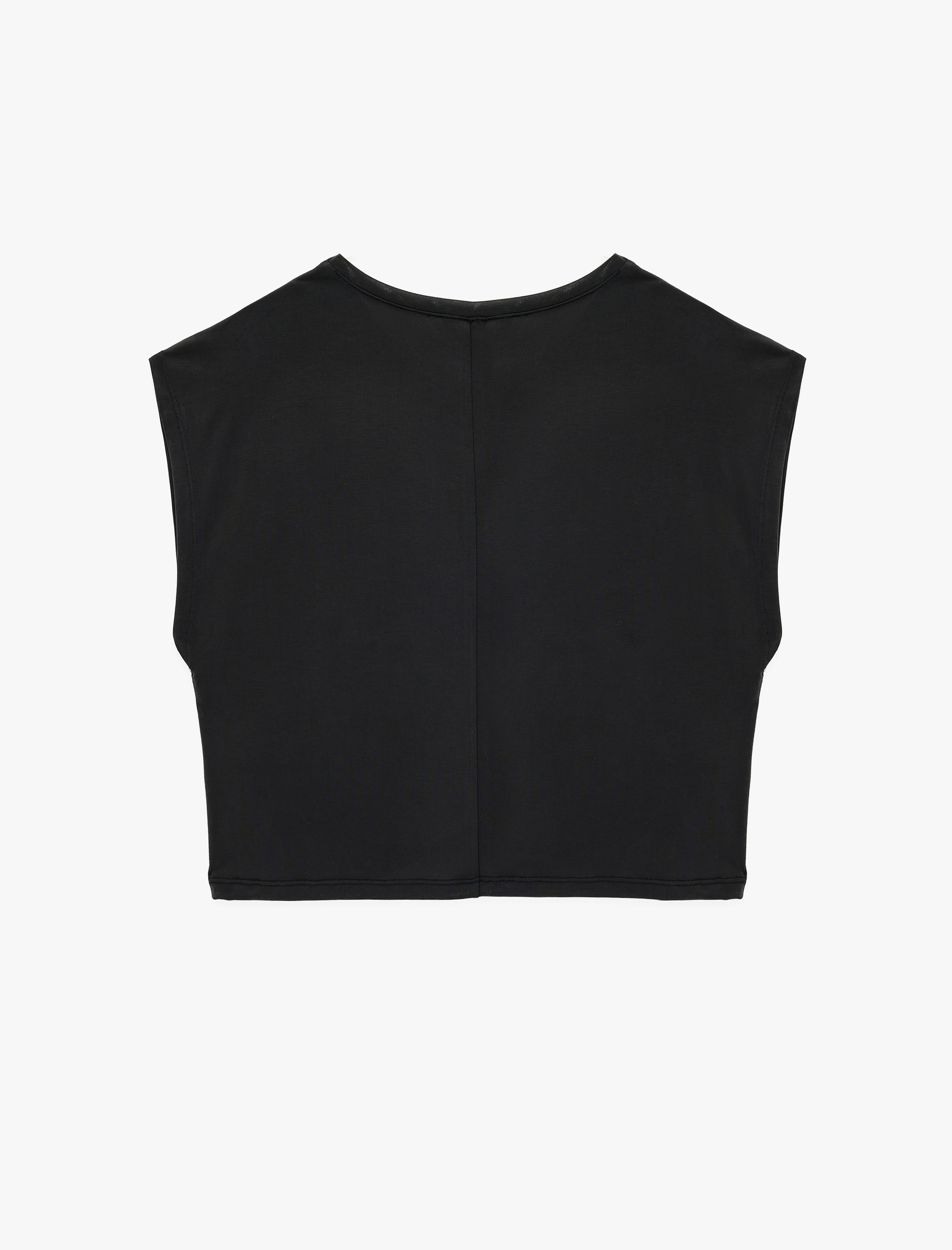   Bisiklet Yaka Modal Karışımlı Kısa Kollu Pijama Üstü