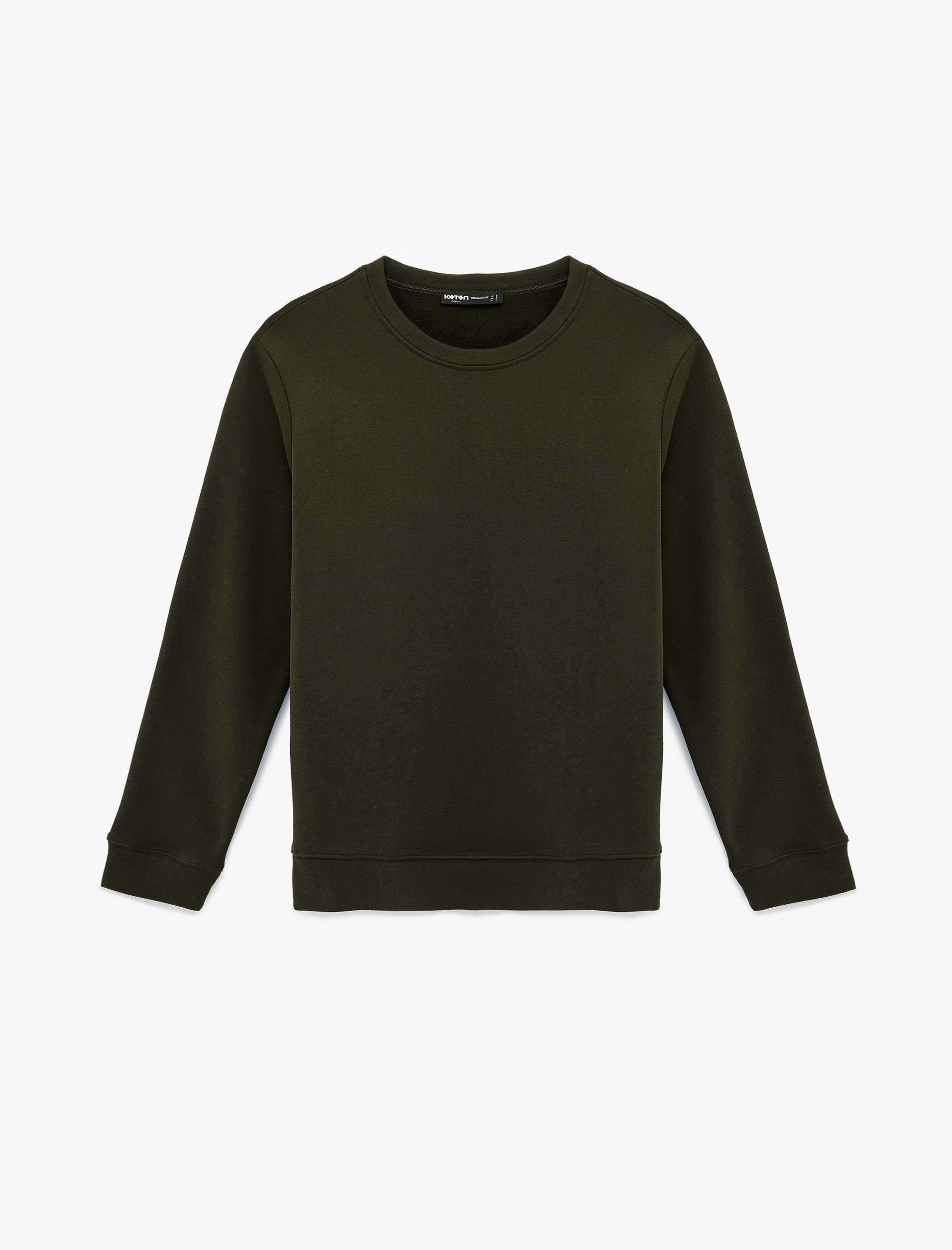   Uzun Kollu Pamuklu Basic Bisiklet Yaka Sweatshirt