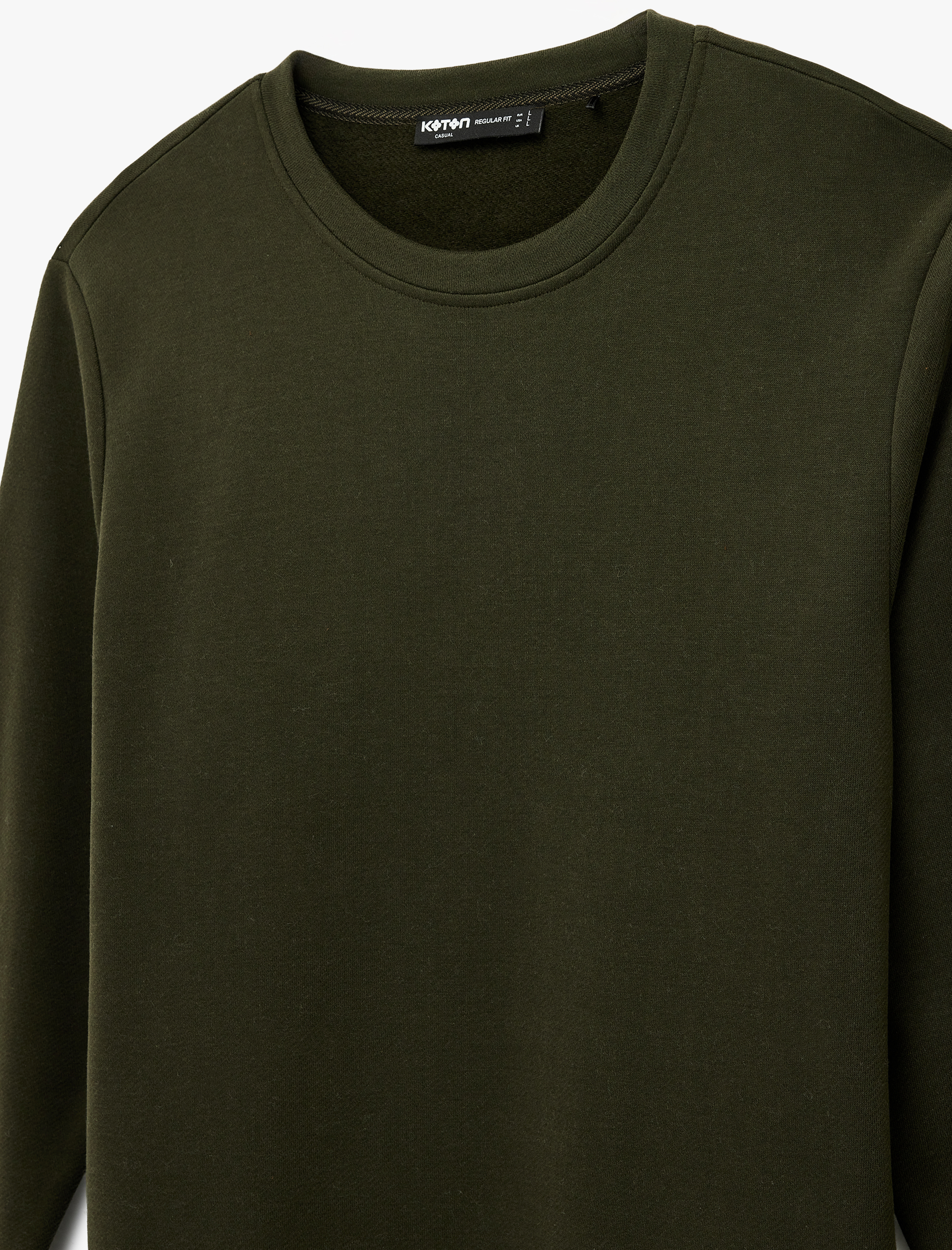   Uzun Kollu Pamuklu Basic Bisiklet Yaka Sweatshirt