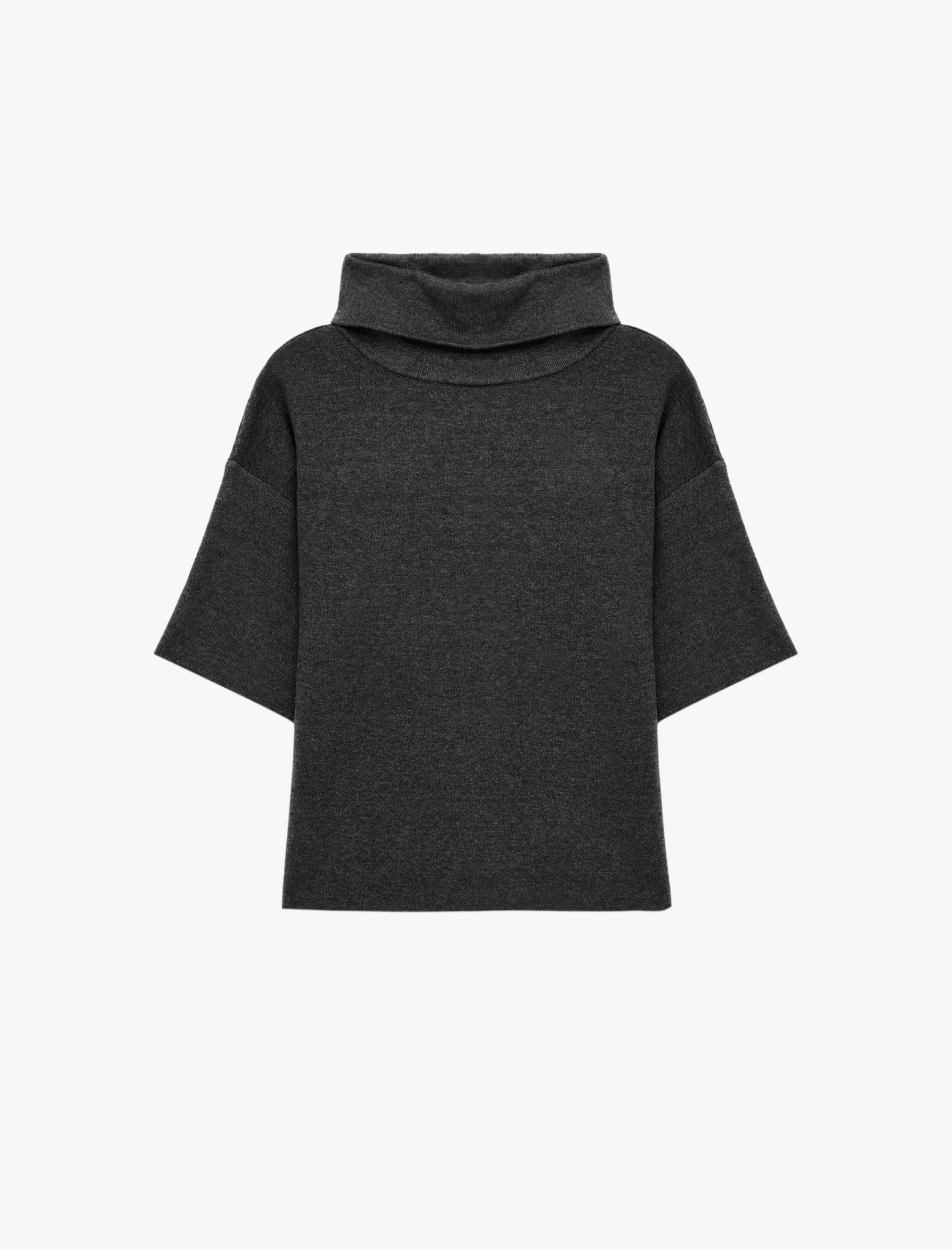   Kısa Kollu Geniş Balıkçı Yaka Triko Kazak