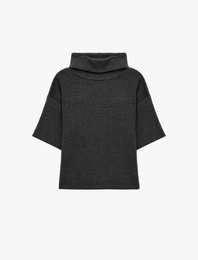 Kısa Kollu Geniş Balıkçı Yaka Triko Kazak