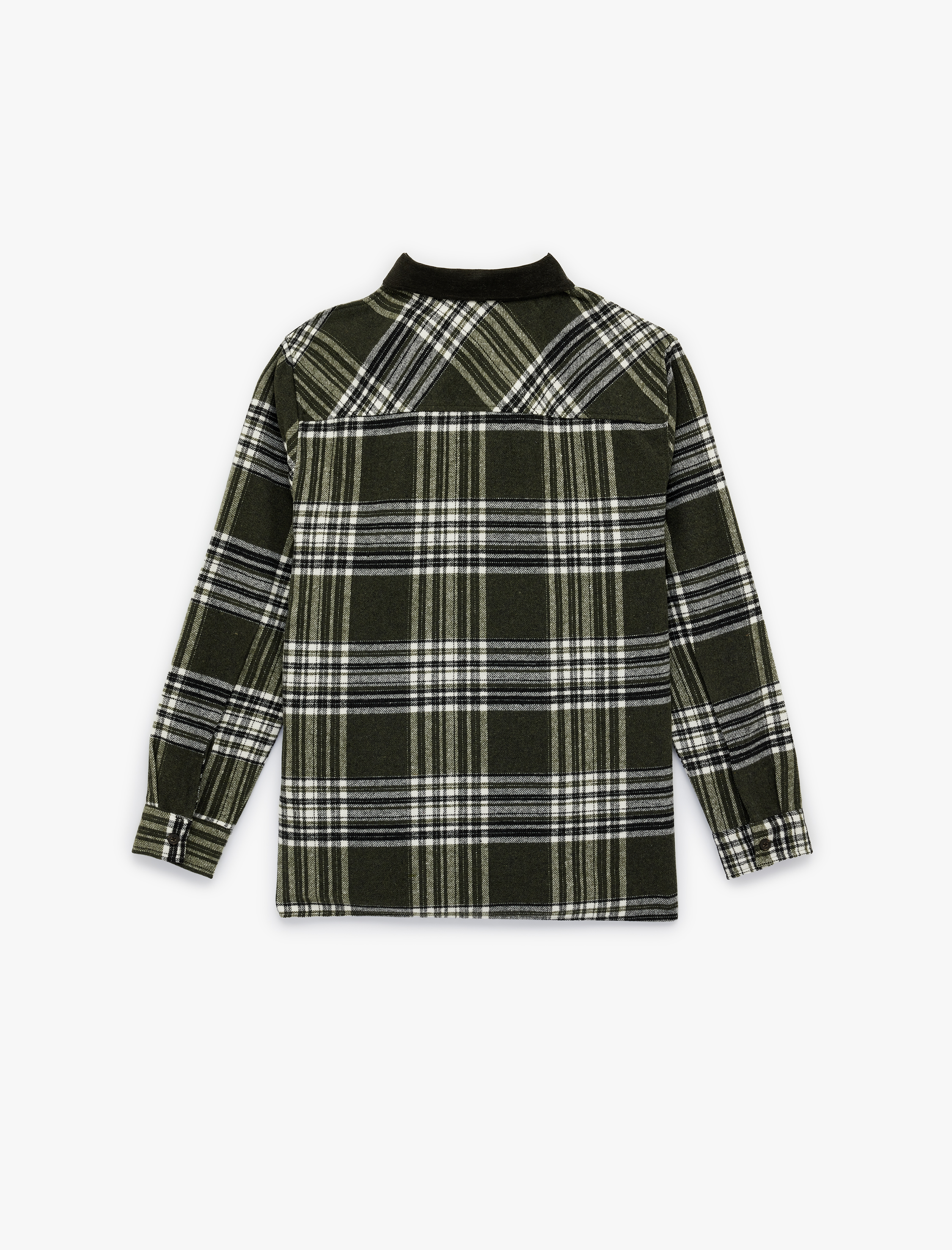   Regular Fit Kontrast Yaka Detaylı Uzun Kollu Oduncu Gömleği