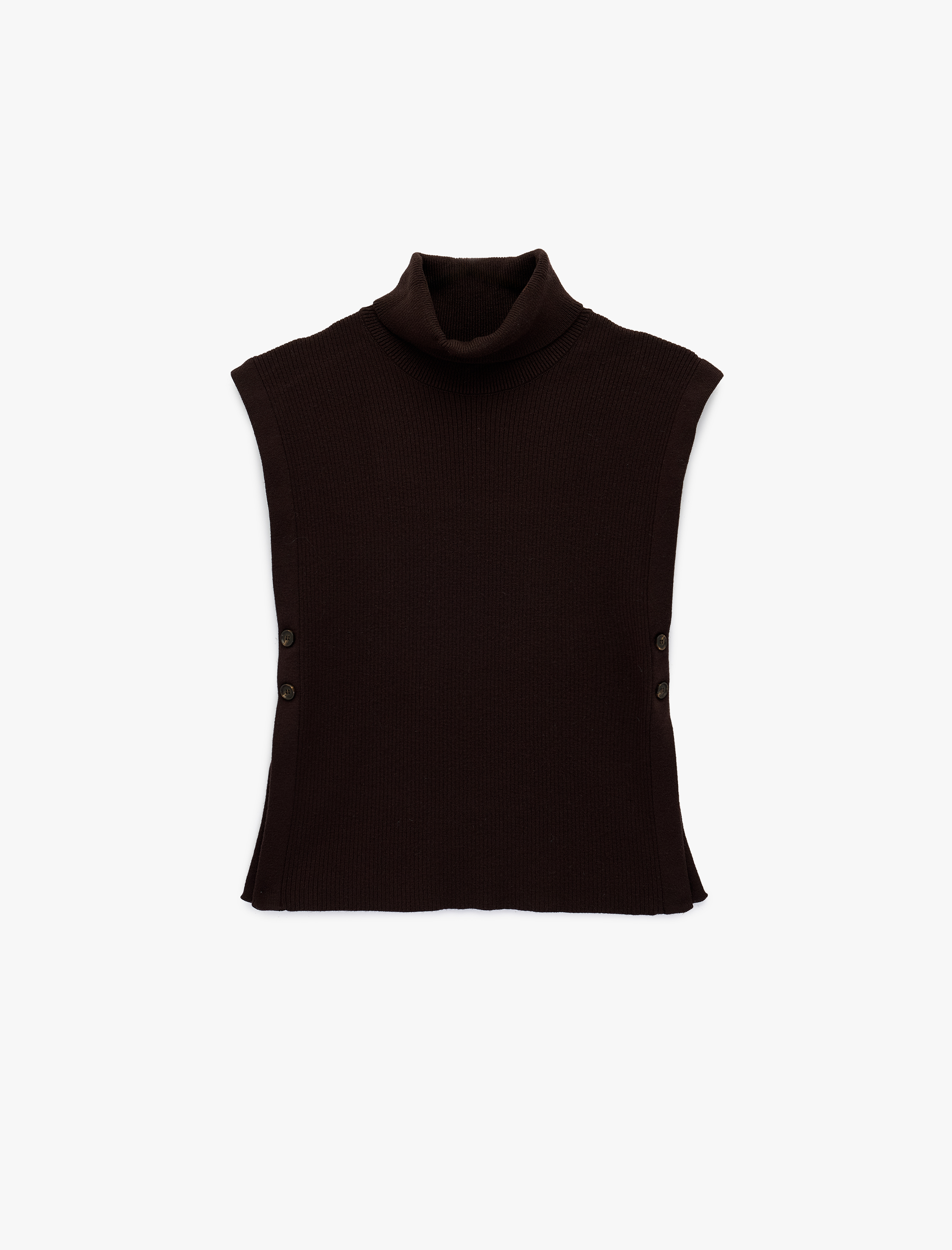   Yanları Düğme Kapama Detaylı Balıkçı Yaka Süveter