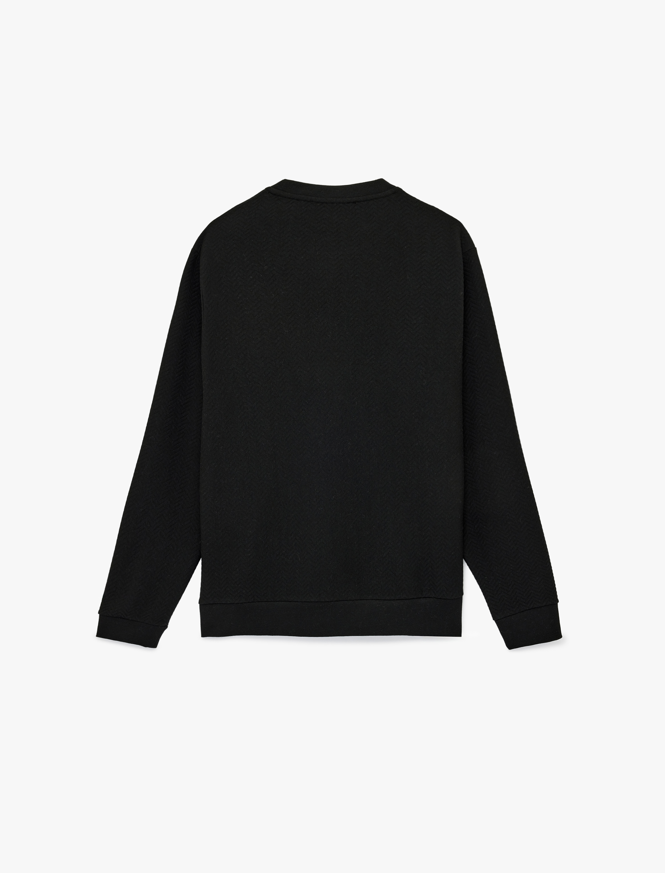   Regular Fit Uzun Kollu Dokulu Kapitone Bisiklet Yaka Sweatshirt