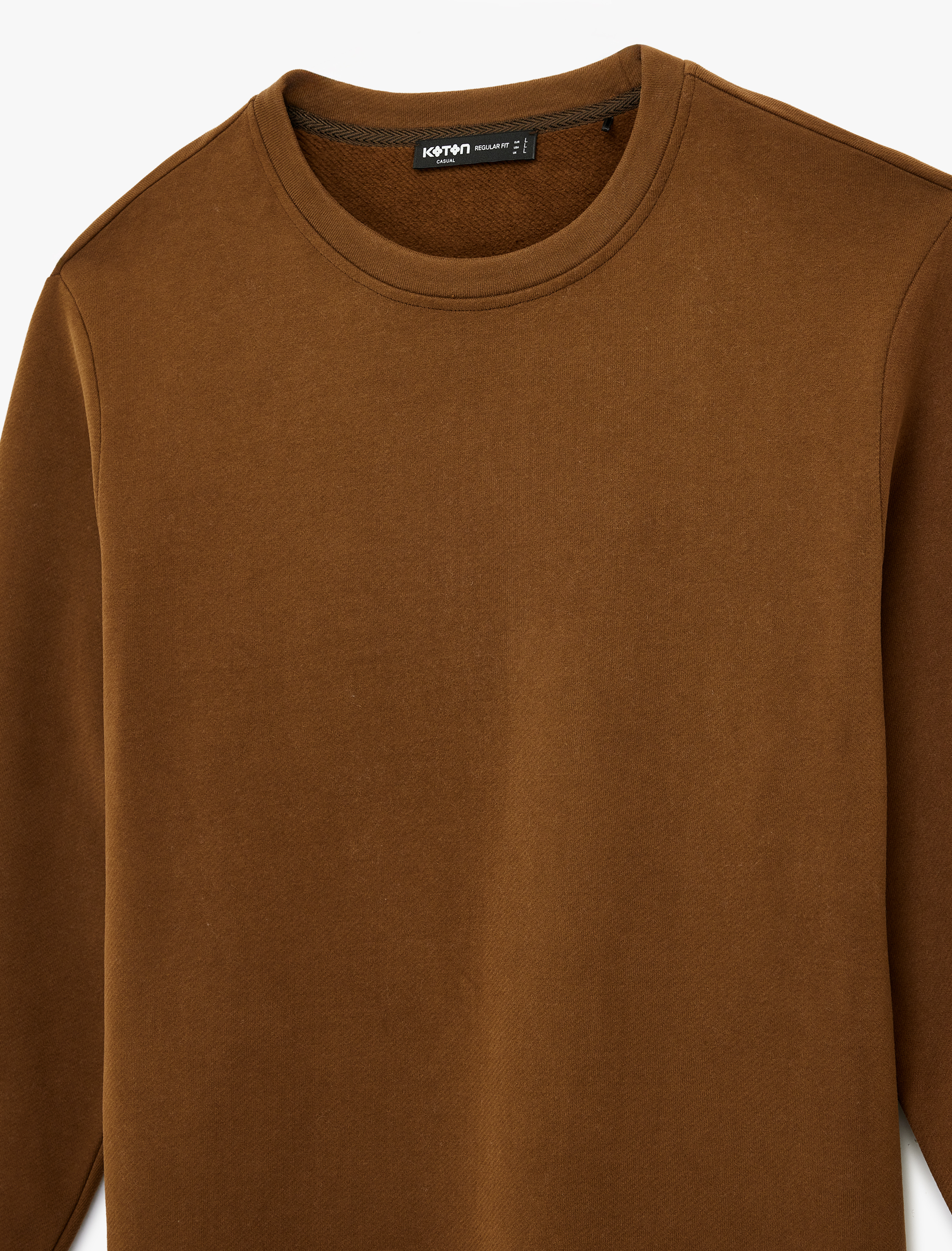   Uzun Kollu Pamuklu Basic Bisiklet Yaka Sweatshirt