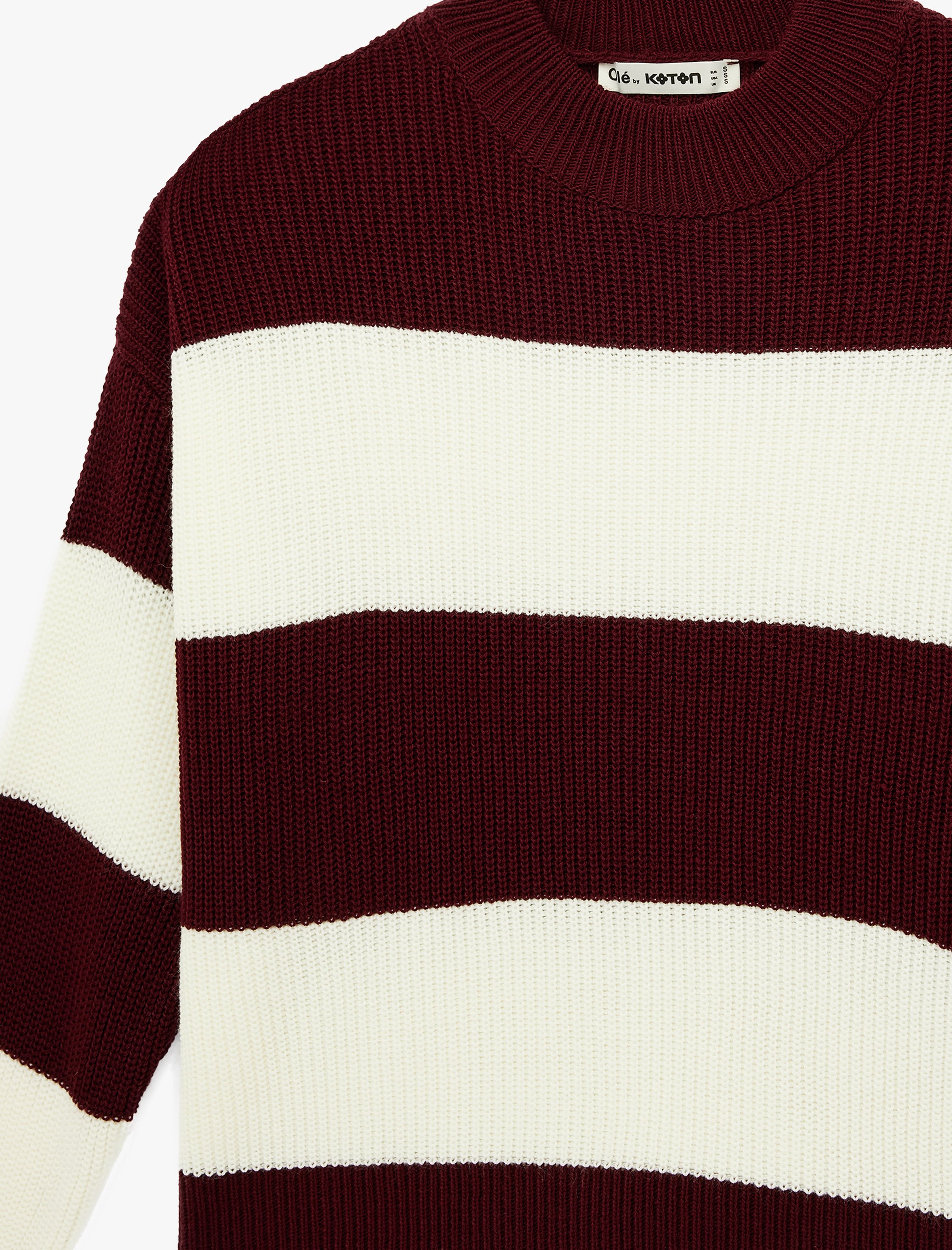   Uzun Kollu Bisiklet Yaka Renk Bloklu Triko Kazak