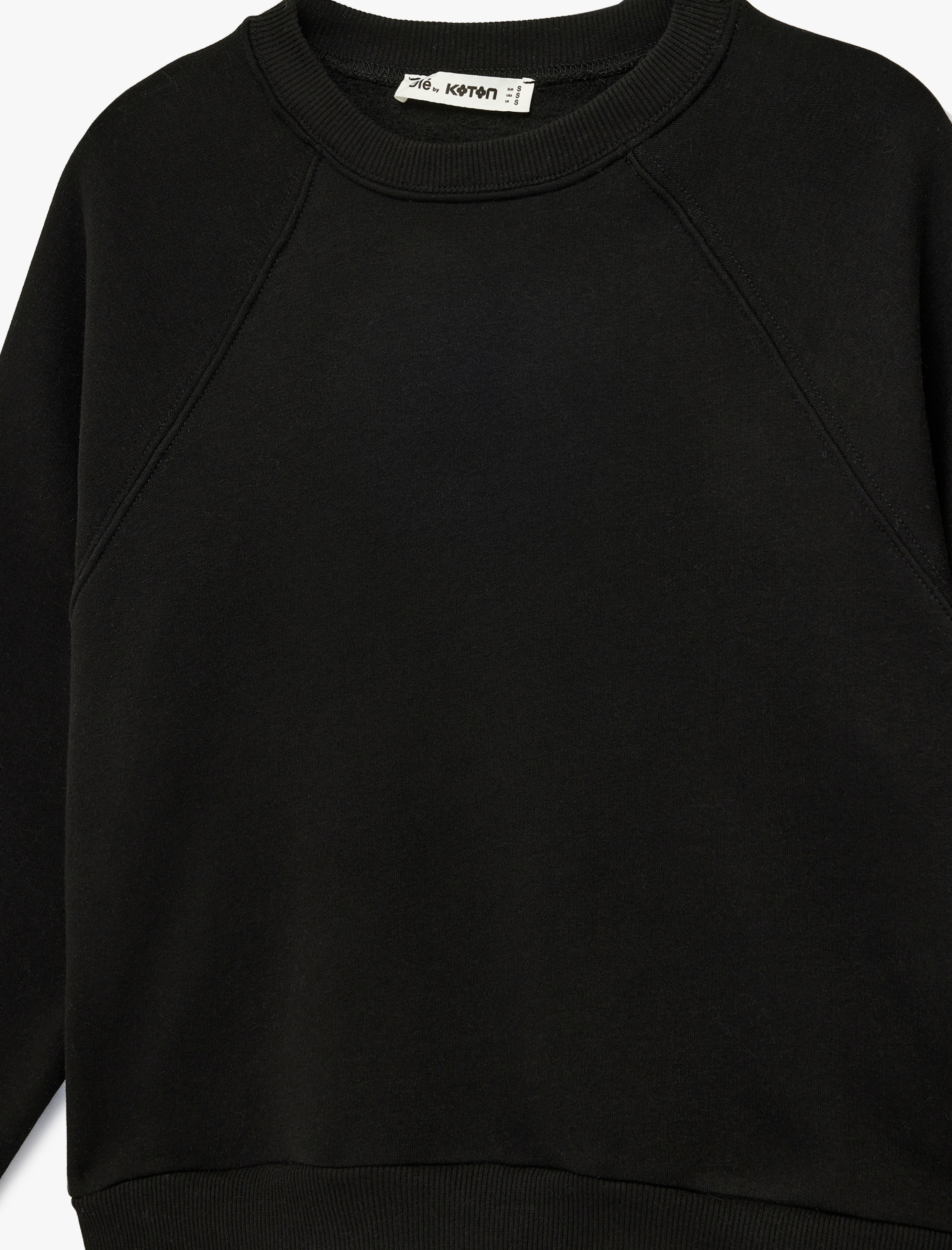   Dantel Detaylı Uzun Kollu Bisiklet Yaka Oversize Sweatshirt