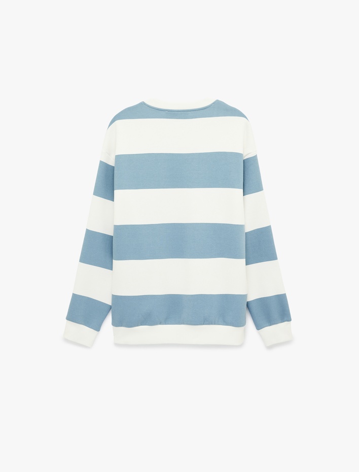  Uzun Kollu Şardonlu Oversize Sweatshirt