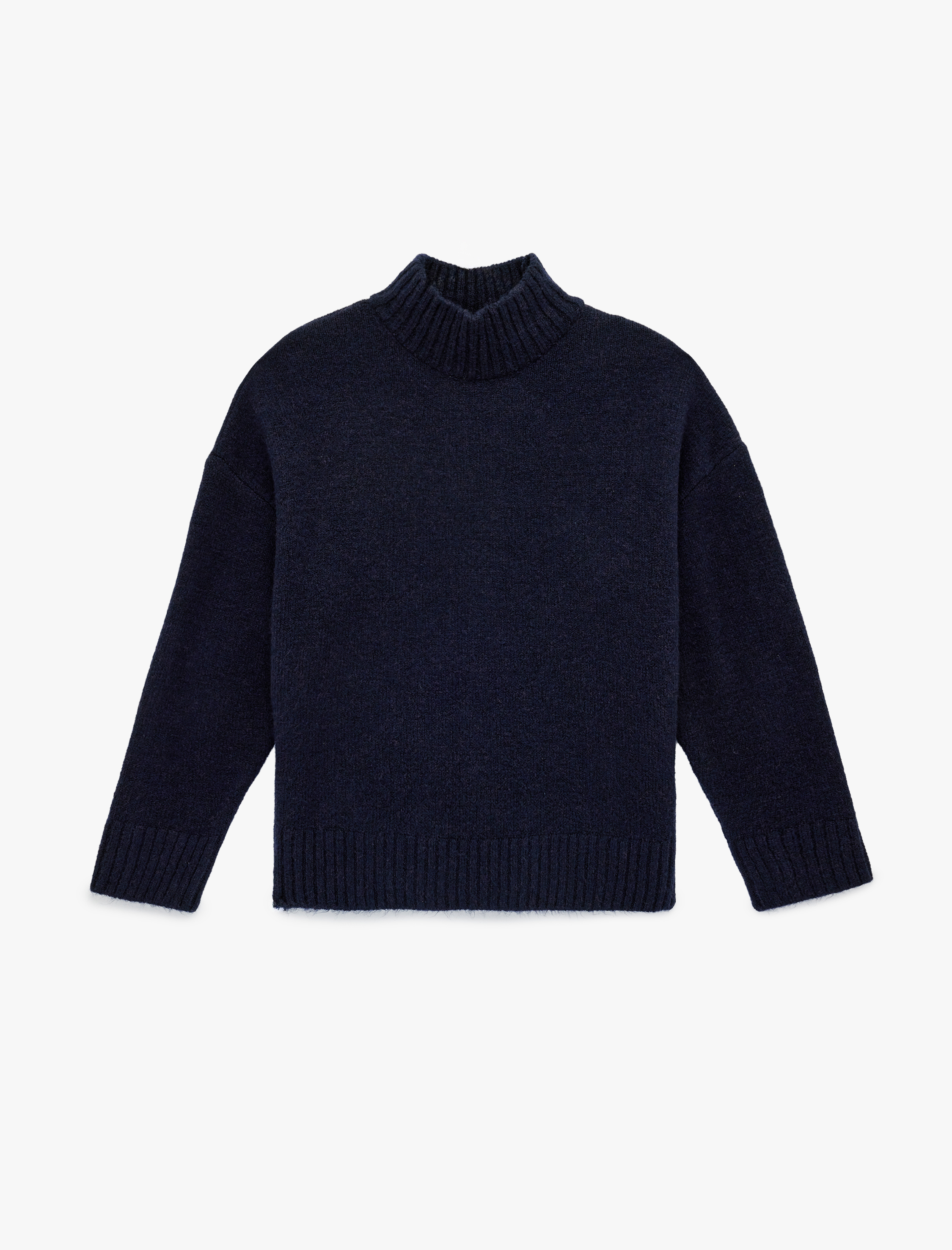   Dik Yaka Uzun Kollu Oversize Triko Kazak