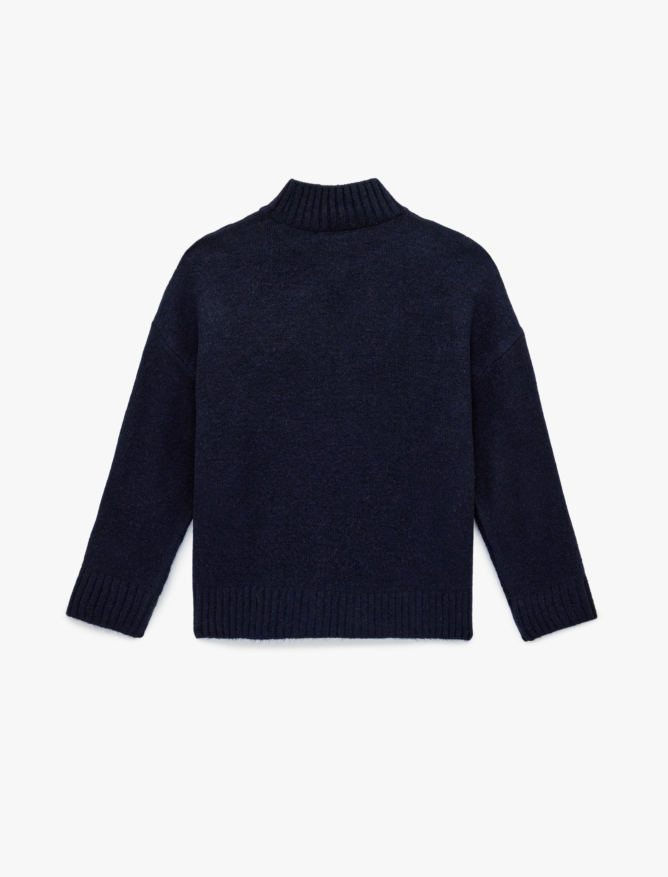   Dik Yaka Uzun Kollu Oversize Triko Kazak