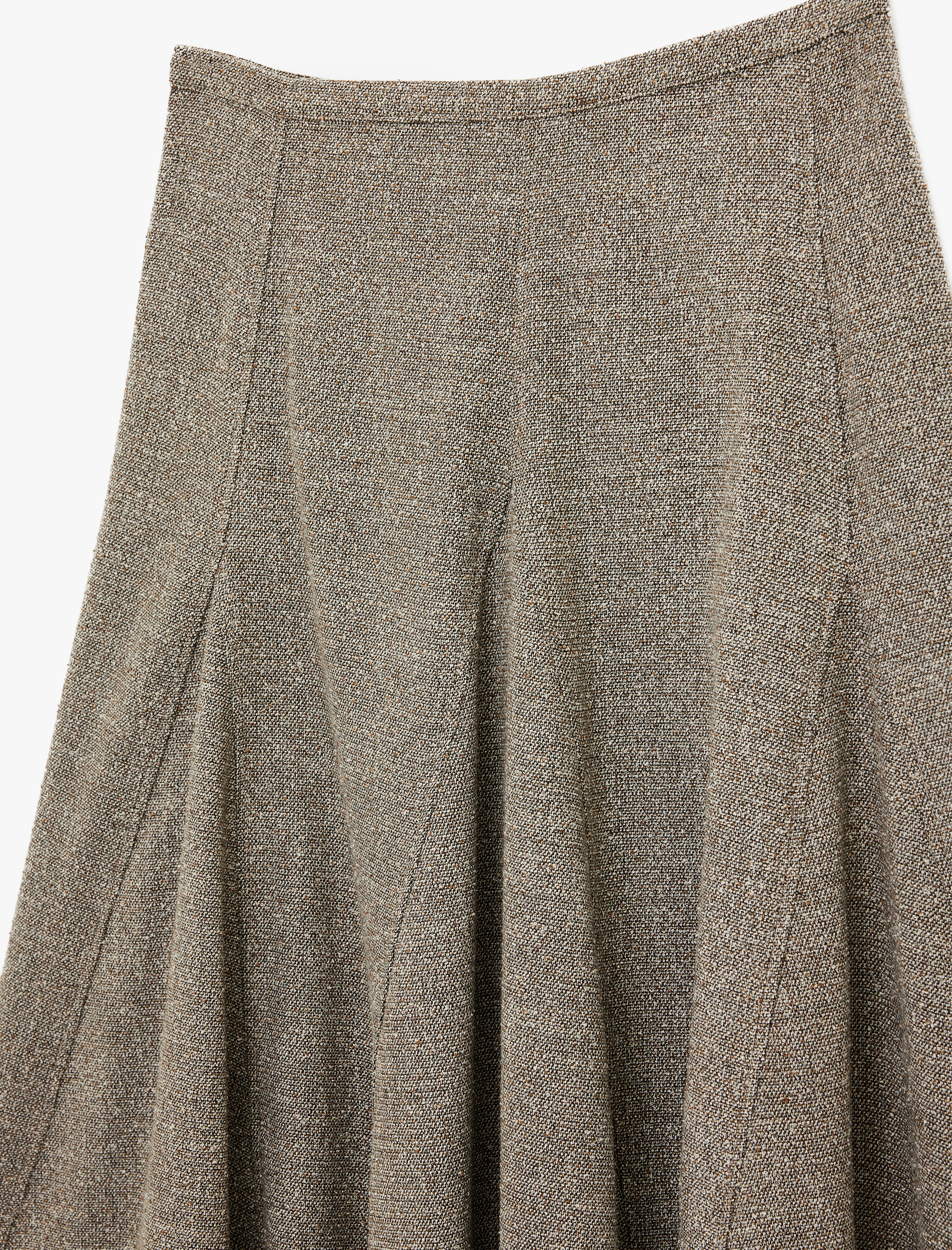   Volanlı Asimetrik Kesim Midi Etek