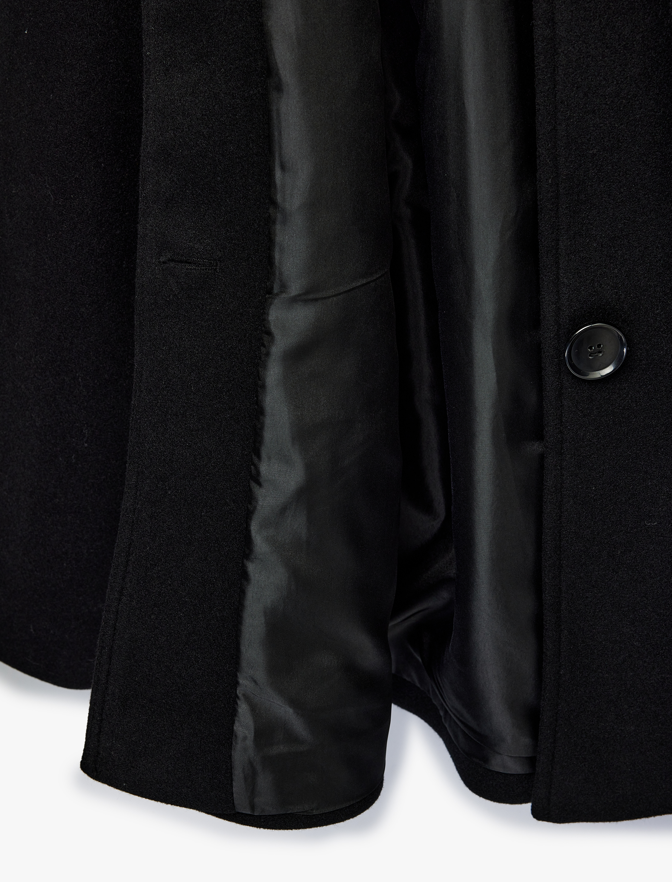   Düğmeli Cepli Uzun Kollu Atkılı Kısa Kaşe Kaban