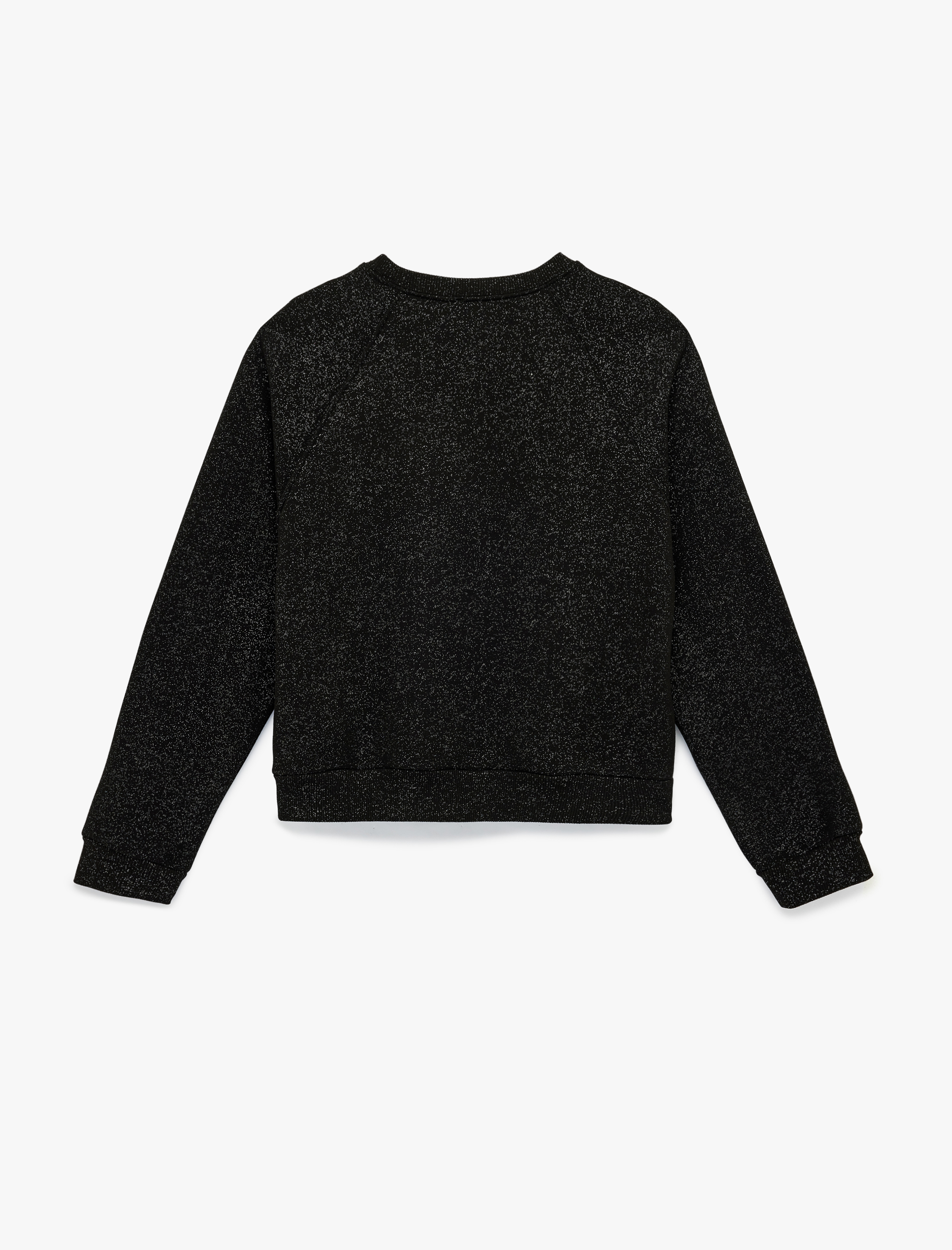  Oversize Uzun Kollu Simli Bisiklet Yaka Sweatshirt