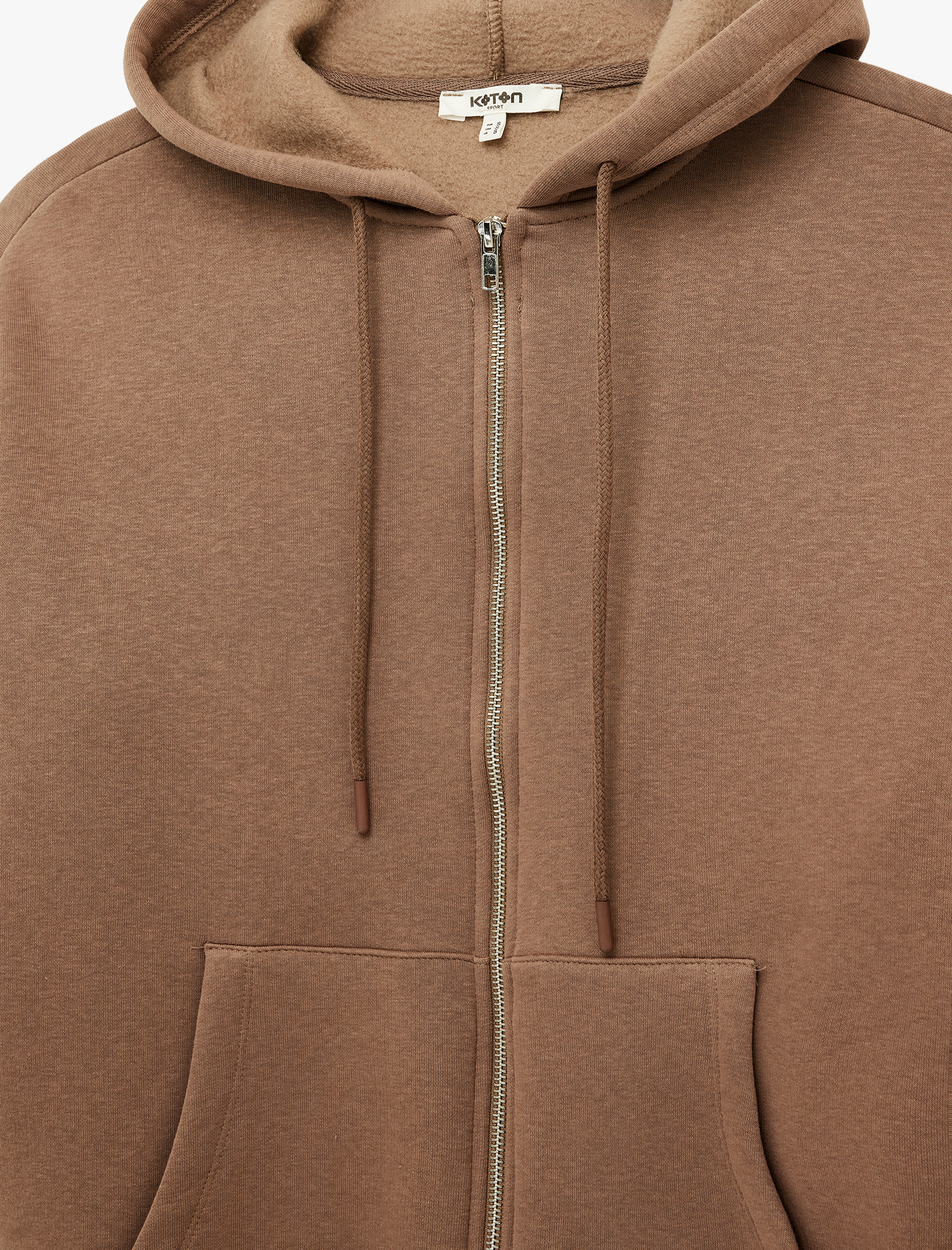   Fermuarlı Cep Detaylı Kapüşonlu Oversize Sweatshirt