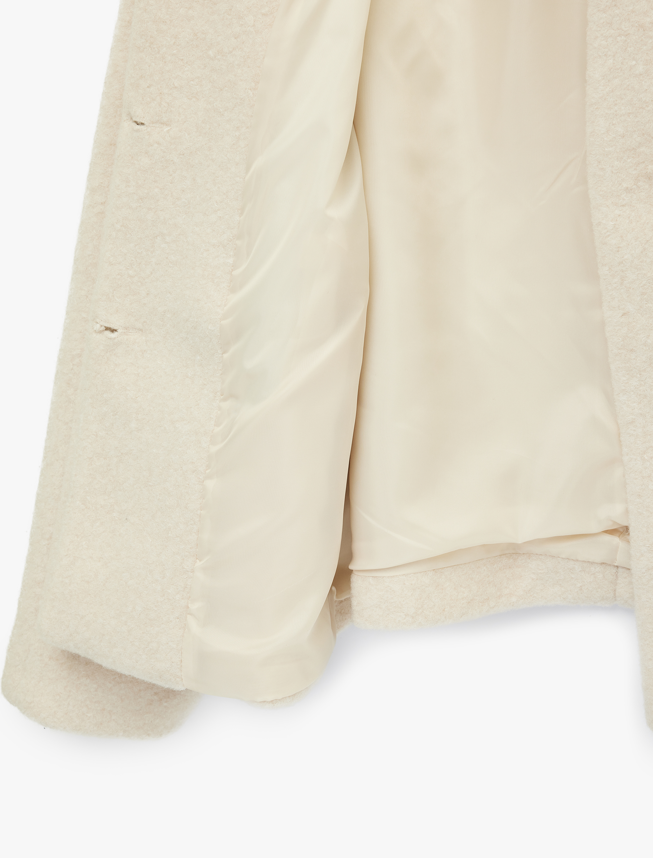   Cepli Düğmeli Uzun Kollu Dik Yaka Oversize Peluş Mont