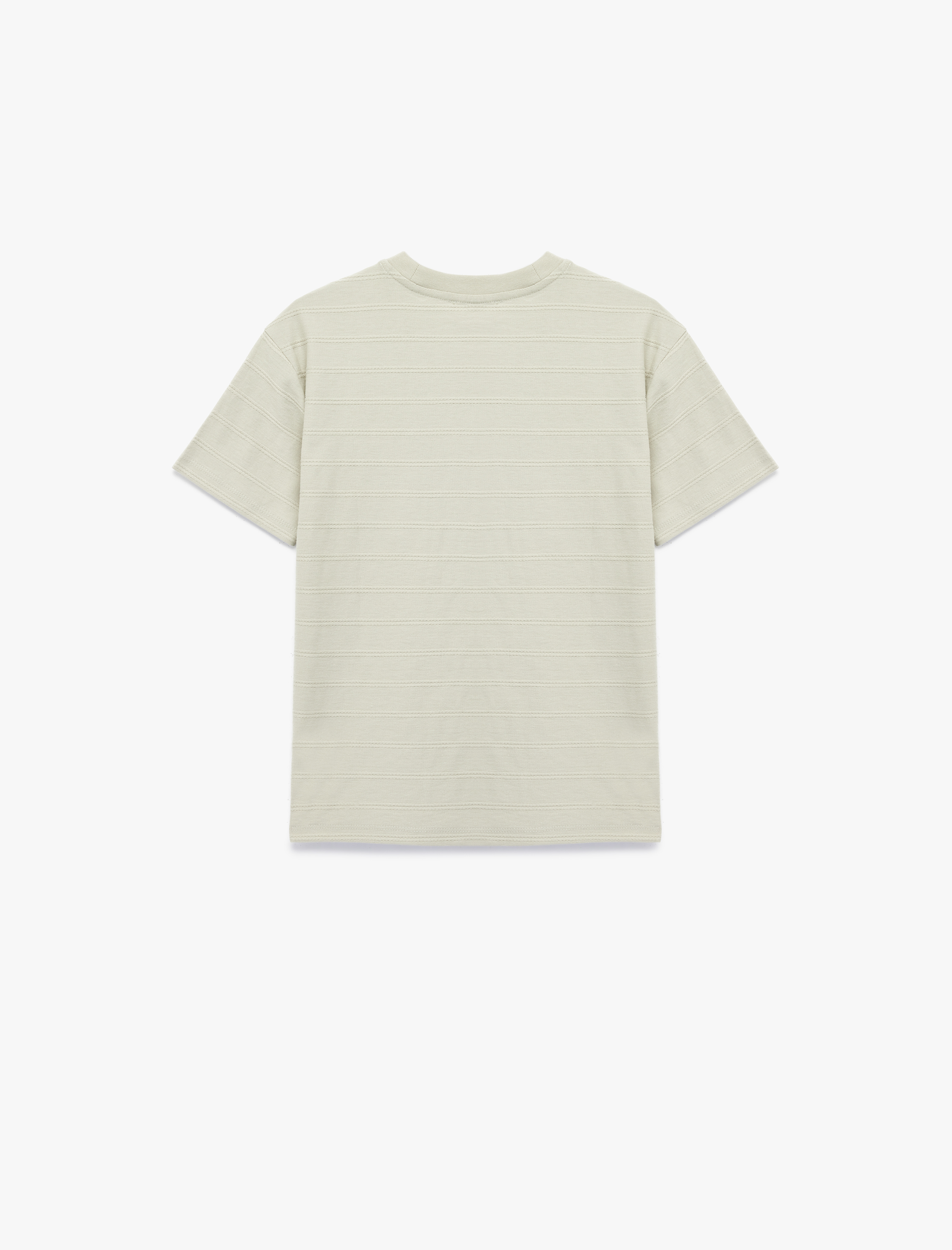  Erkek Çocuk Pamuklu Baskılı Bisiklet Yaka Kısa Kollu Çizgili Tişört