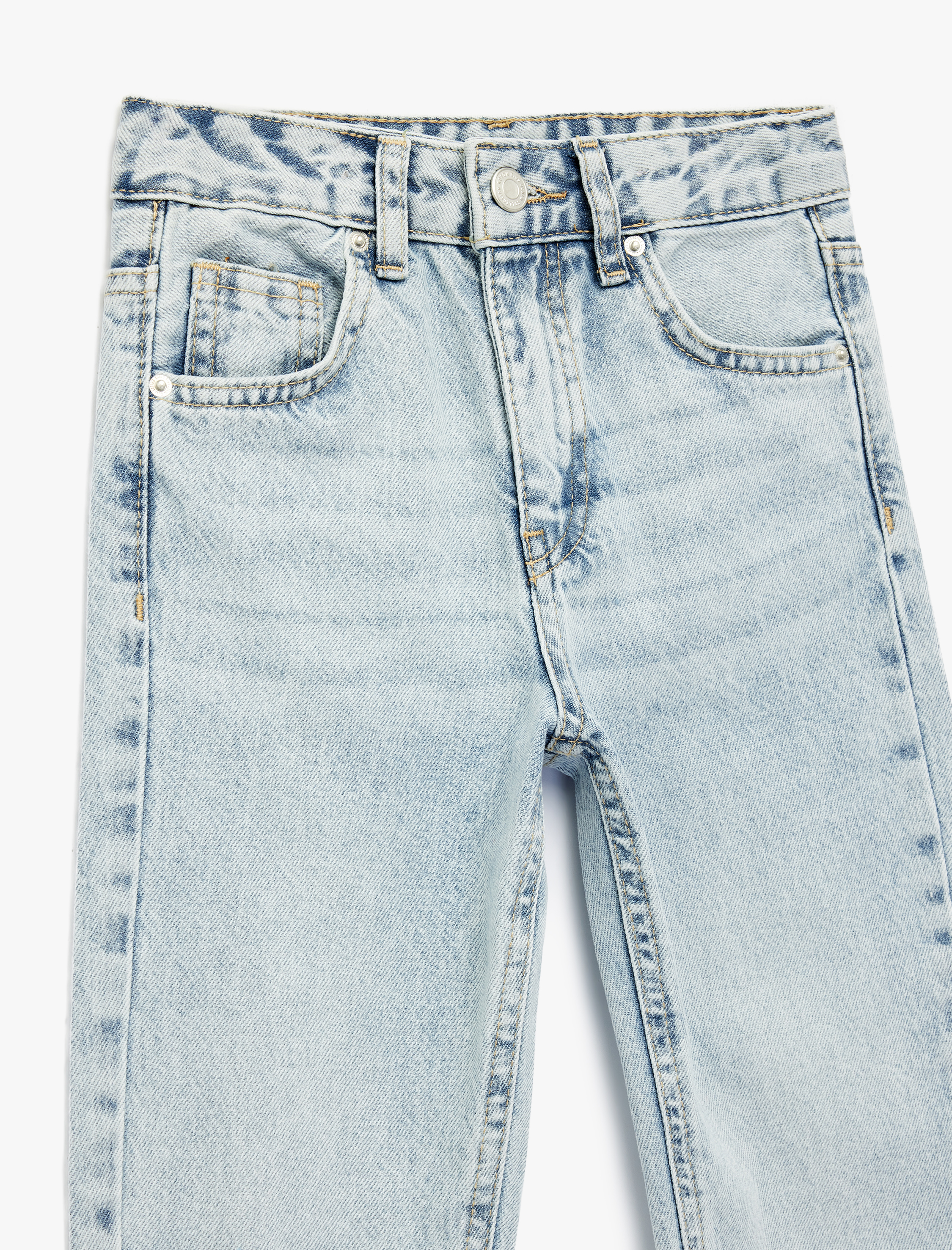  Erkek Çocuk Pamuklu Beli Ayarlanabilir Lastikli Denim Pantolon