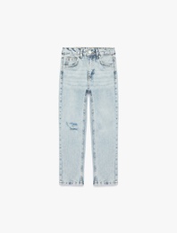 Pamuklu Beli Ayarlanabilir Lastikli Denim Pantolon