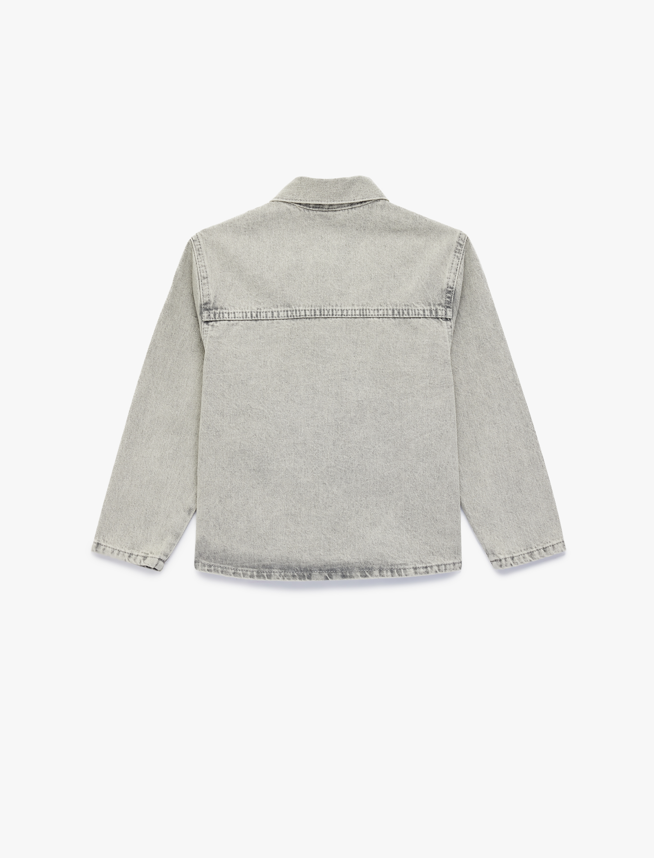  Erkek Çocuk PamukluCepli  Uzun Kollu Klasik Yaka Denim Ceket