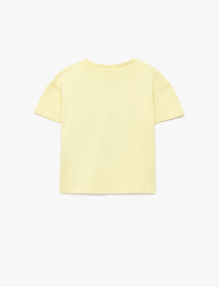 Erkek Bebek Pamuklu Bisiklet Yaka Kısa Kollu Dinozor Baskılı Tişört