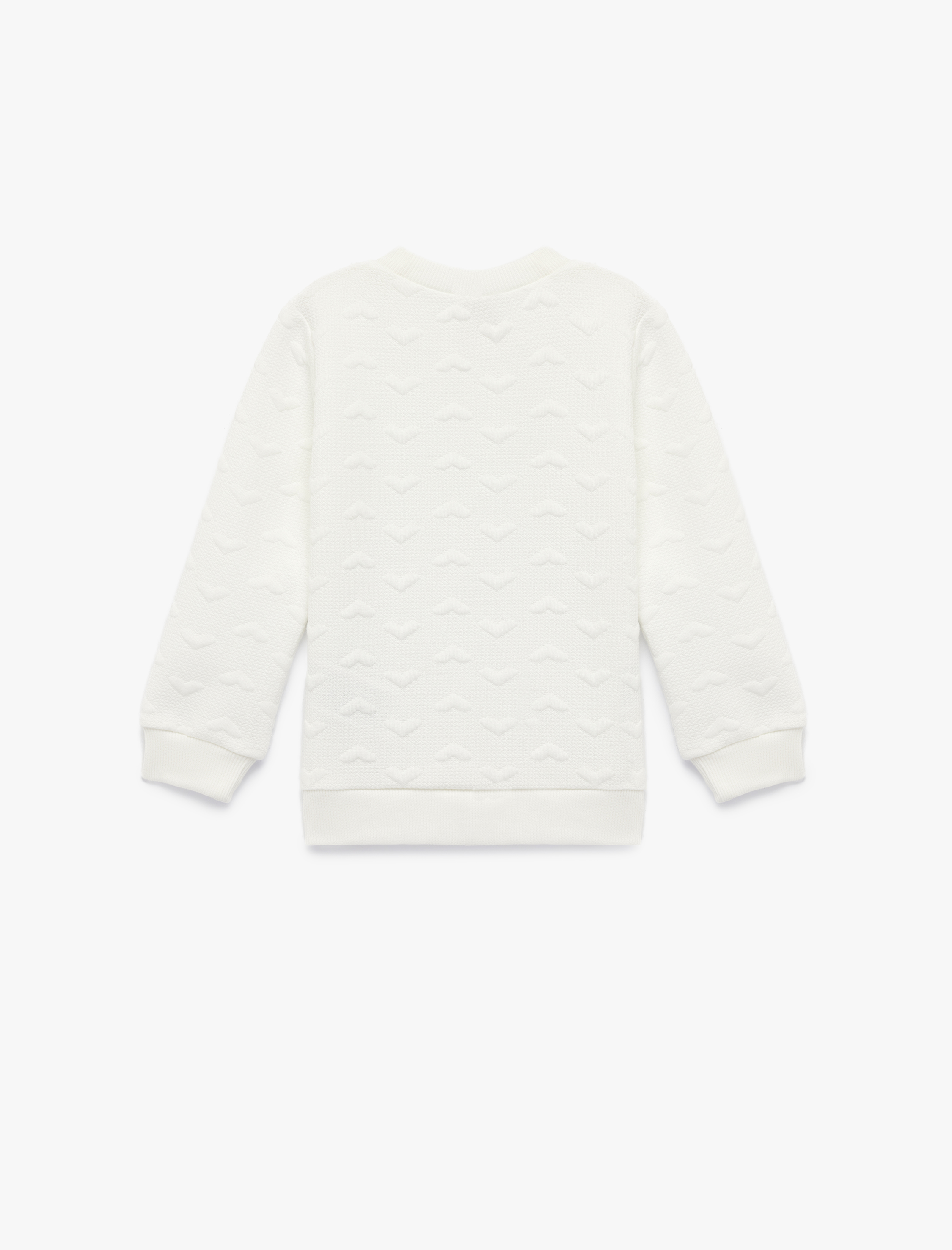  Kız Bebek Uzun Kollu Bisiklet Yaka Dokulu Sweatshirt