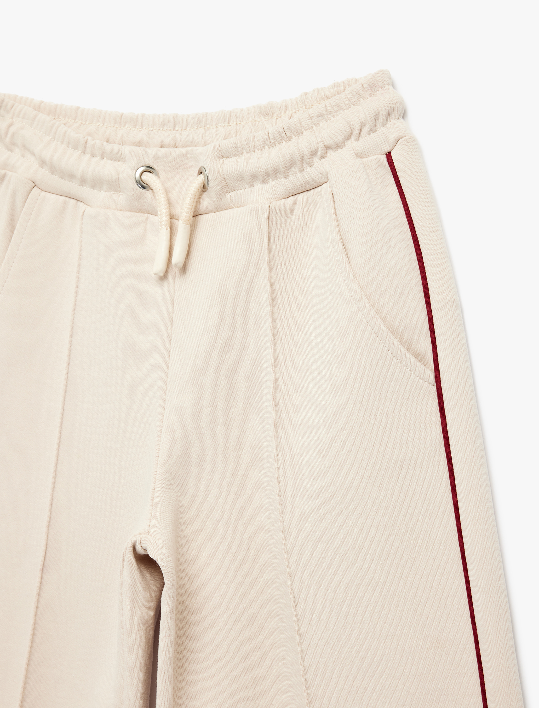  Kız Çocuk Pamuklu Cep Detaylı Beli Bağlamalı Geniş Paça Pantolon