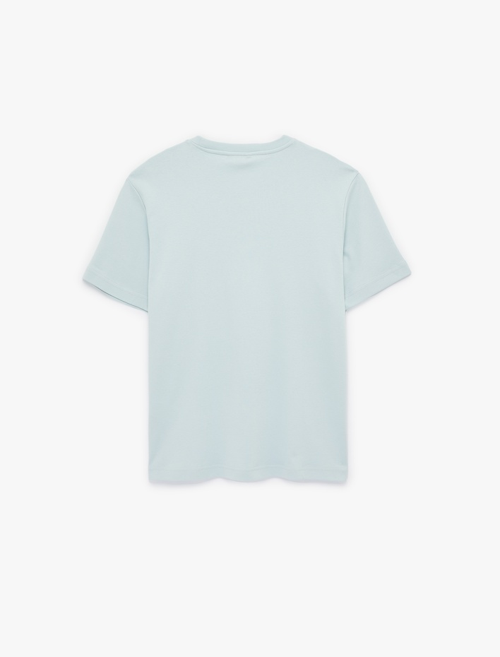  Regular Fit Kısa Kollu Pamuklu Bisiklet Yaka Tişört