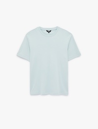 Regular Fit Kısa Kollu Pamuklu Bisiklet Yaka Tişört