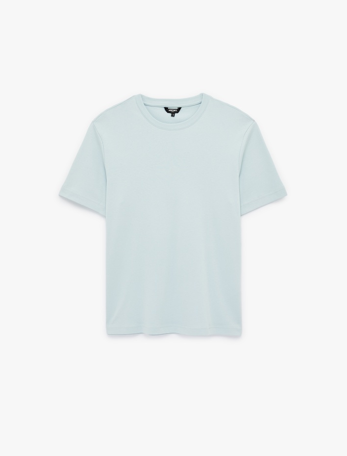  Regular Fit Kısa Kollu Pamuklu Bisiklet Yaka Tişört