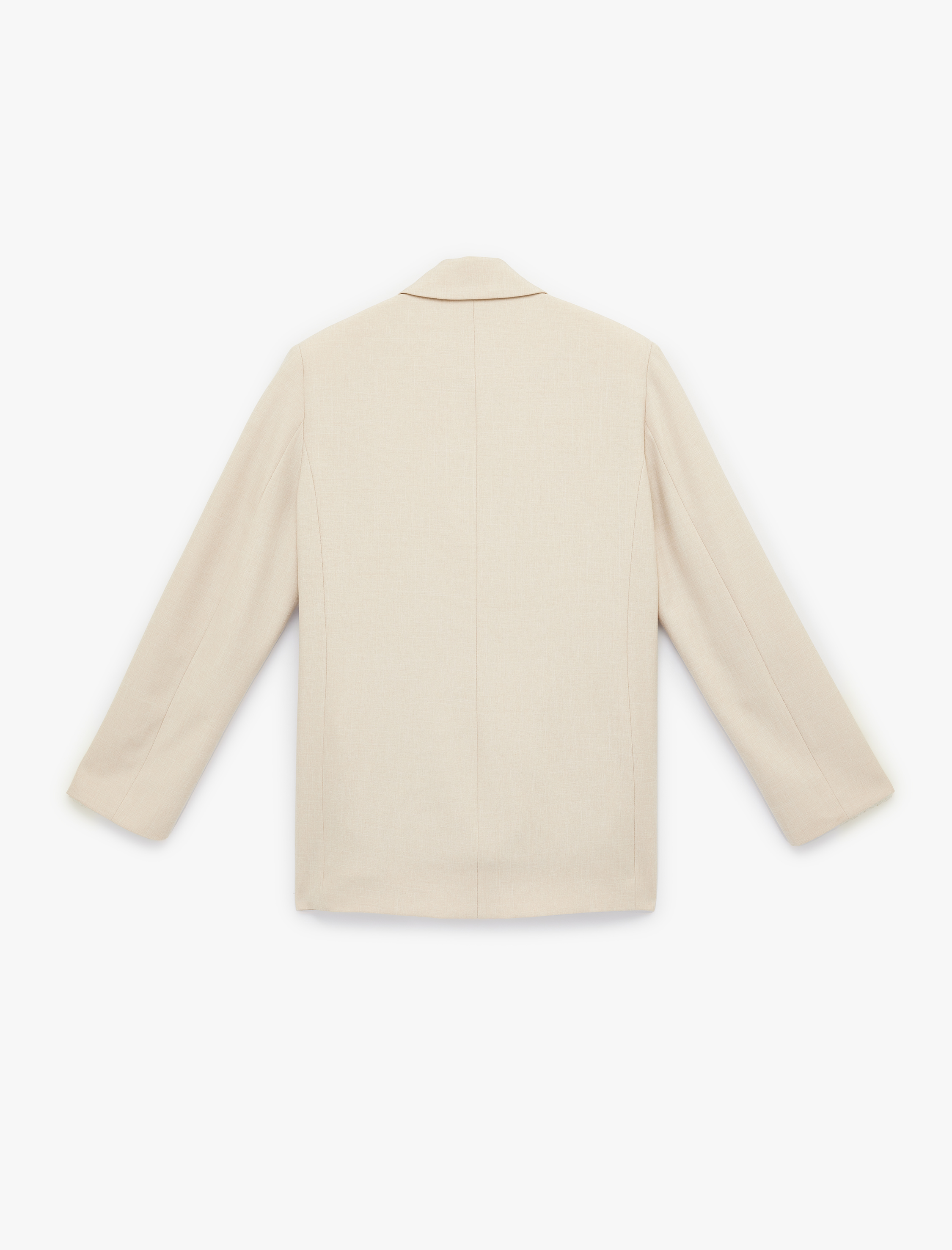   Uzun Kollu Düğmeli Cep Detaylı Kruvaze Yaka Blazer Ceket