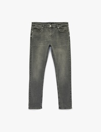 Normal Bel Pamuklu Slim Fit Jean Pantolon - Brad Jean
