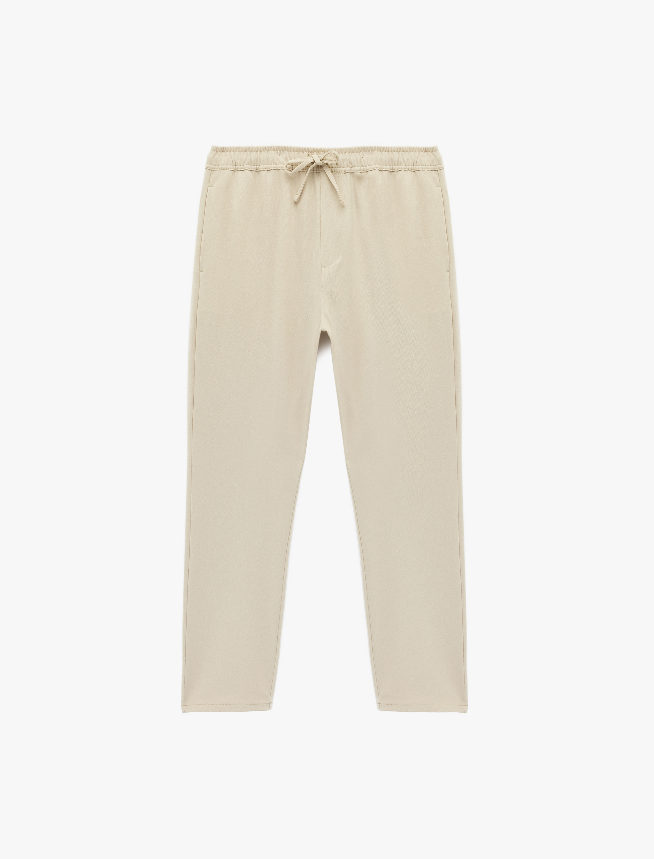   Regular Fit Cepli Beli Bağcıklı Kumaş Pantolon