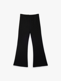 Yırtmaç Detaylı Slim Fit İspanyol Paça Tayt