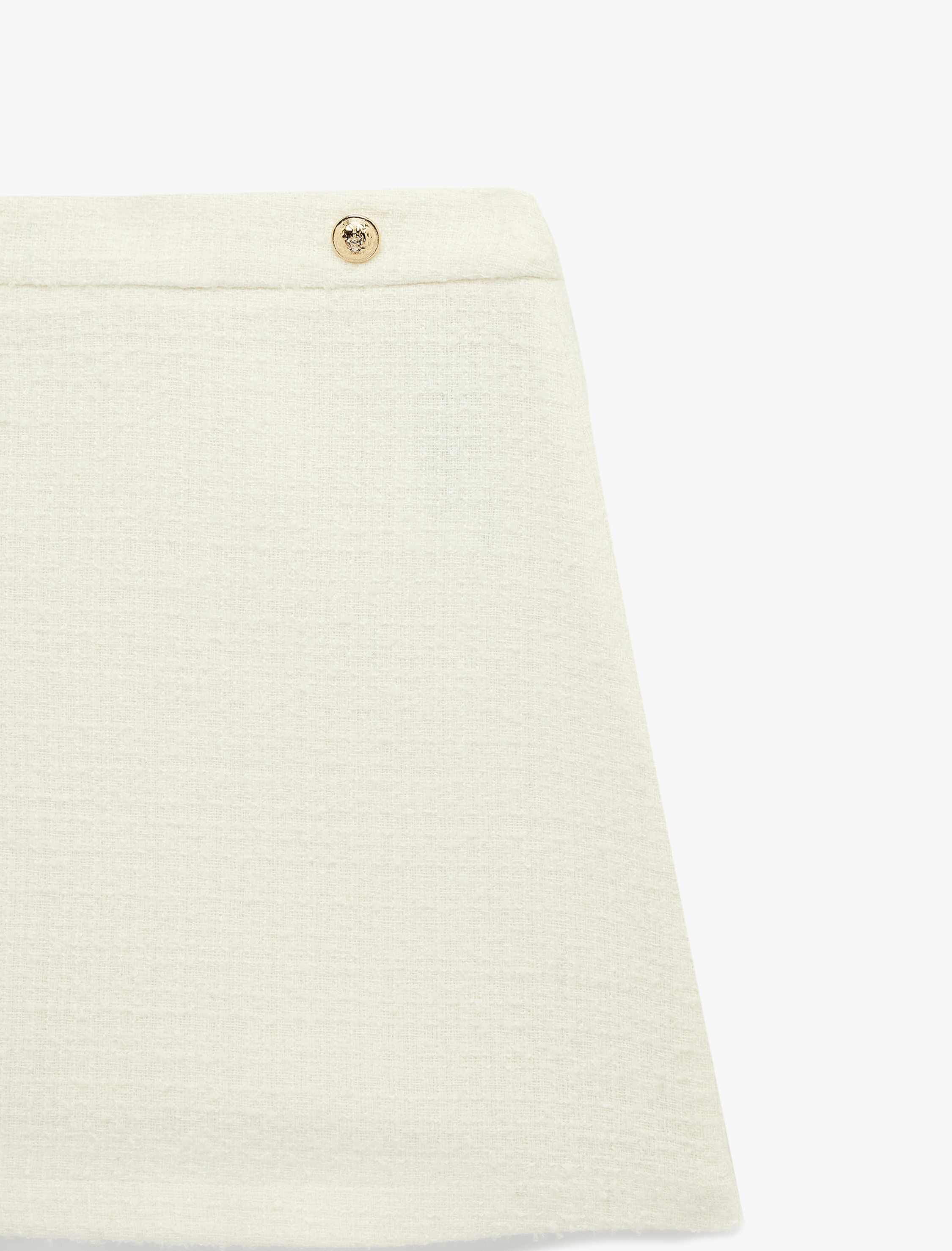   Normal Bel Rahat Kalıp Metal Aksesuarlı Mini A Kesim Etek