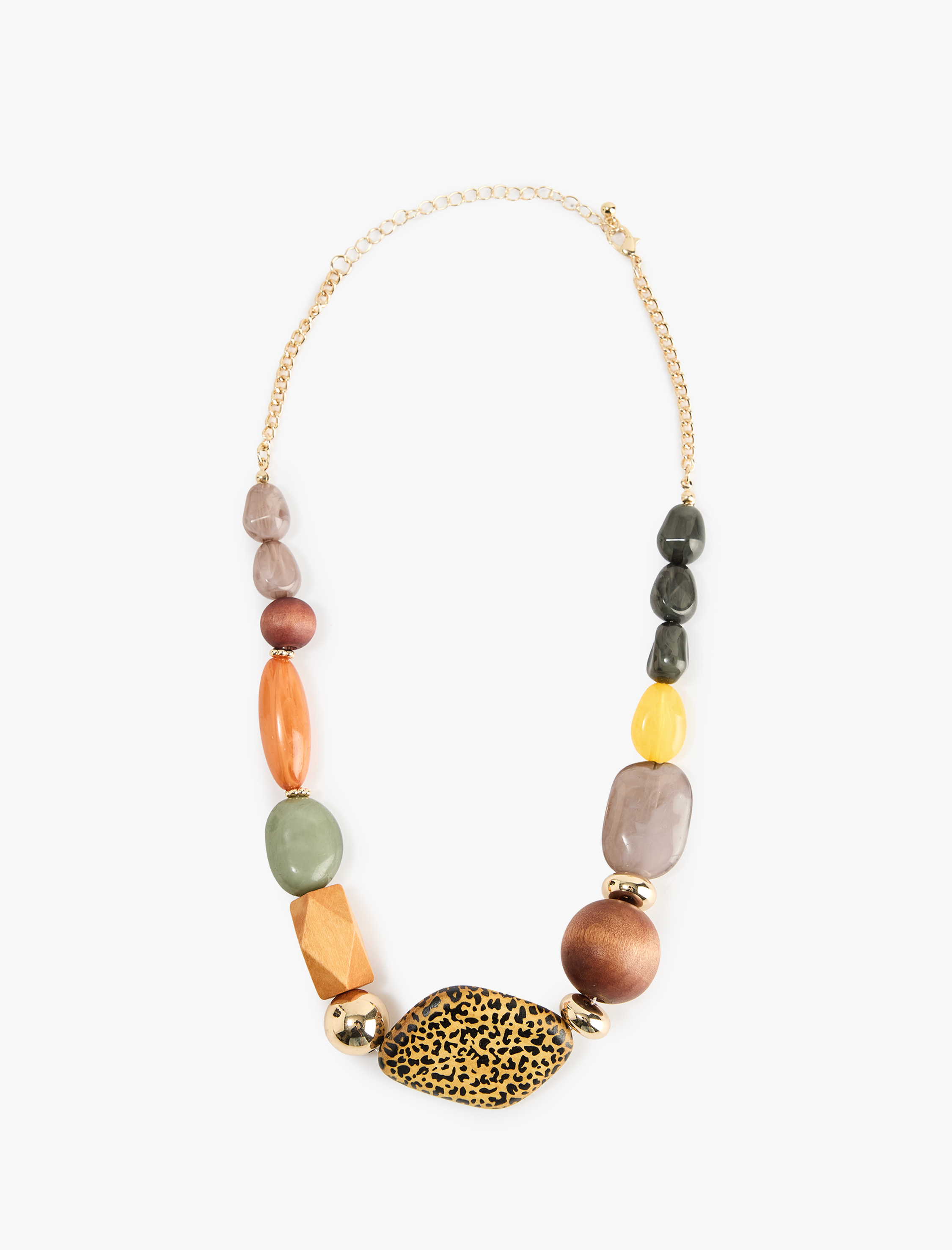  Kadın Çok Renkli Ahşap Boncuklu Kolye