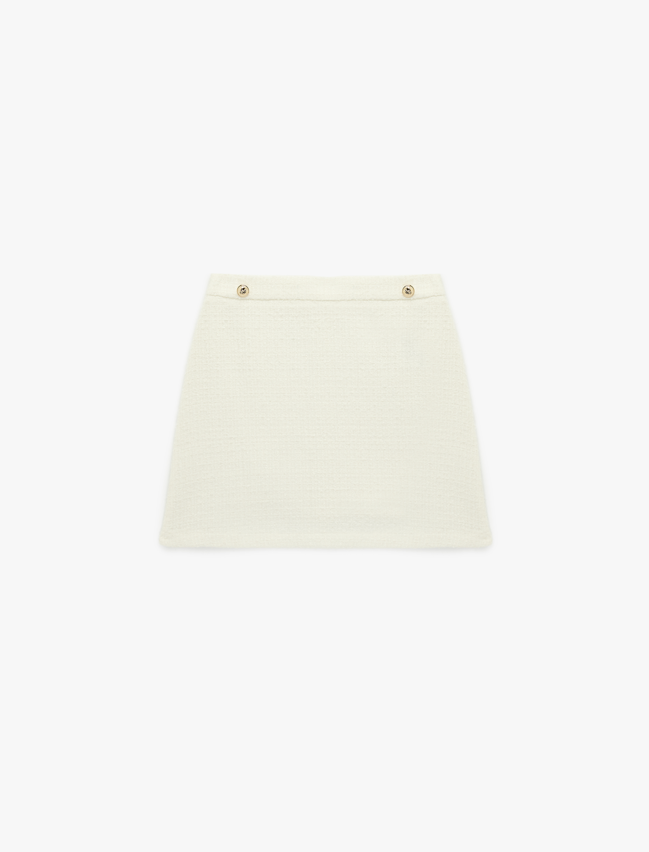   Normal Bel Rahat Kalıp Metal Aksesuarlı Mini A Kesim Etek