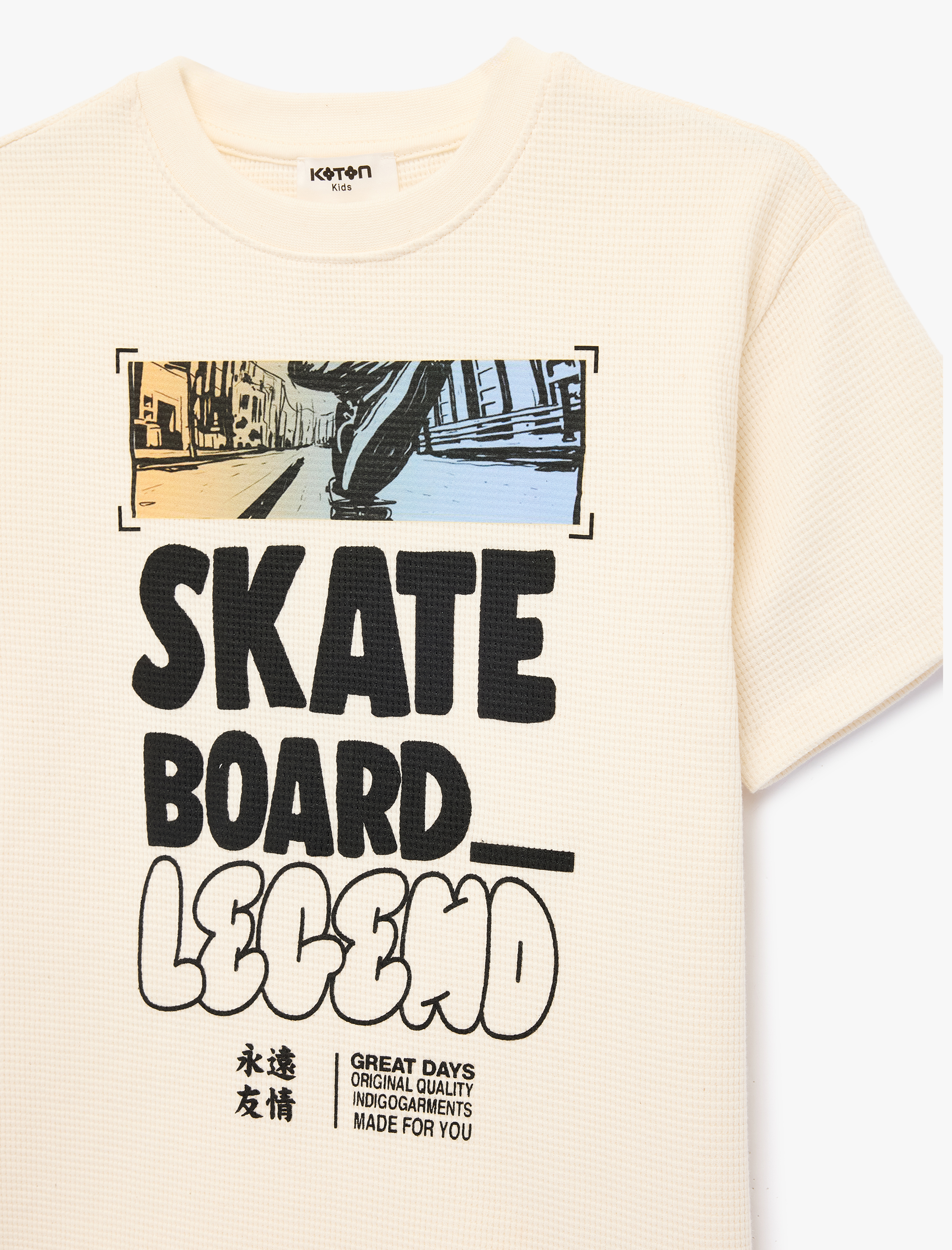  Erkek Çocuk Baskılı Kısa Kollu Bisiklet Yaka Pamuklu Tişört