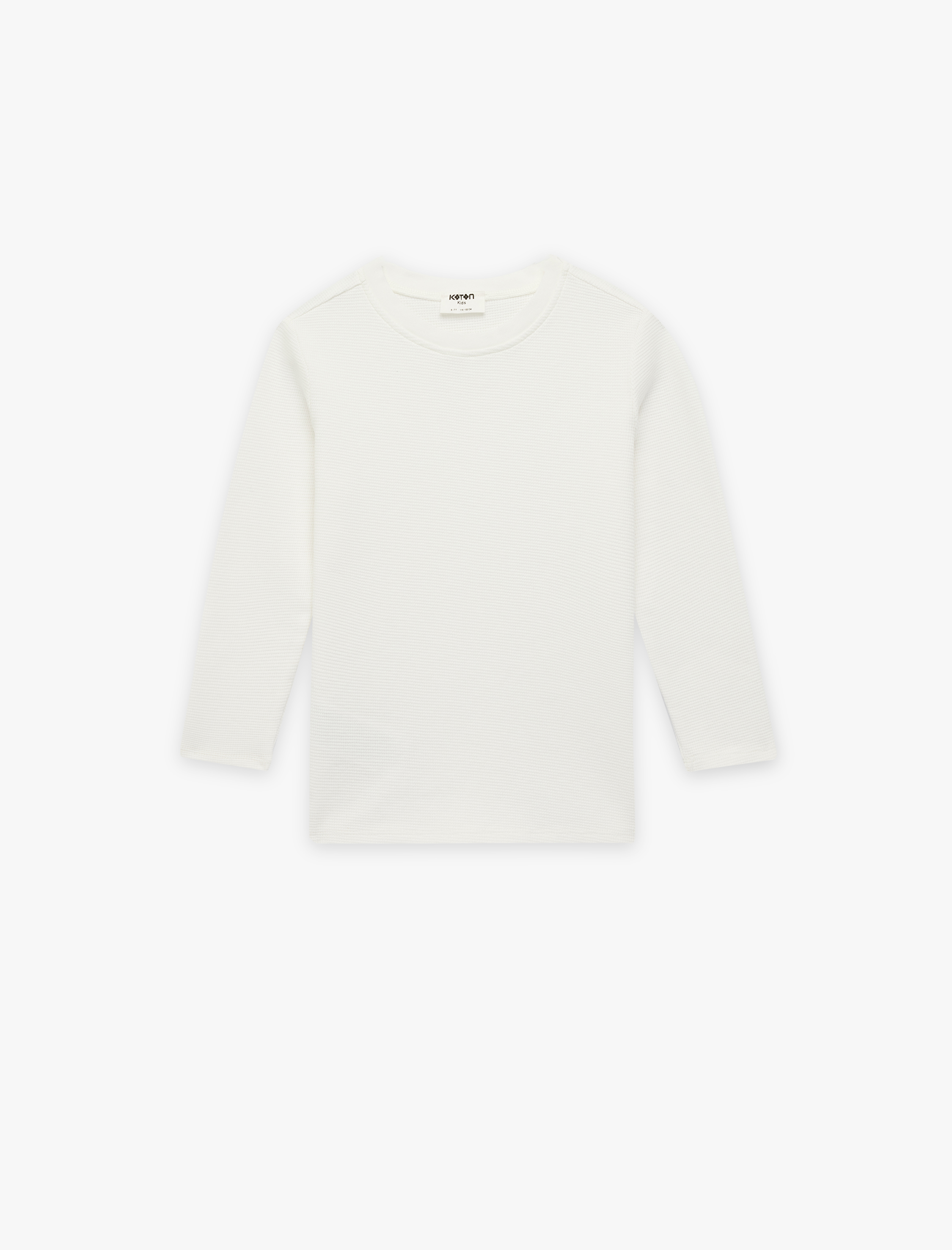  Erkek Çocuk Pamuklu Uzun Kollu Bisiklet Yaka Basic Tişört