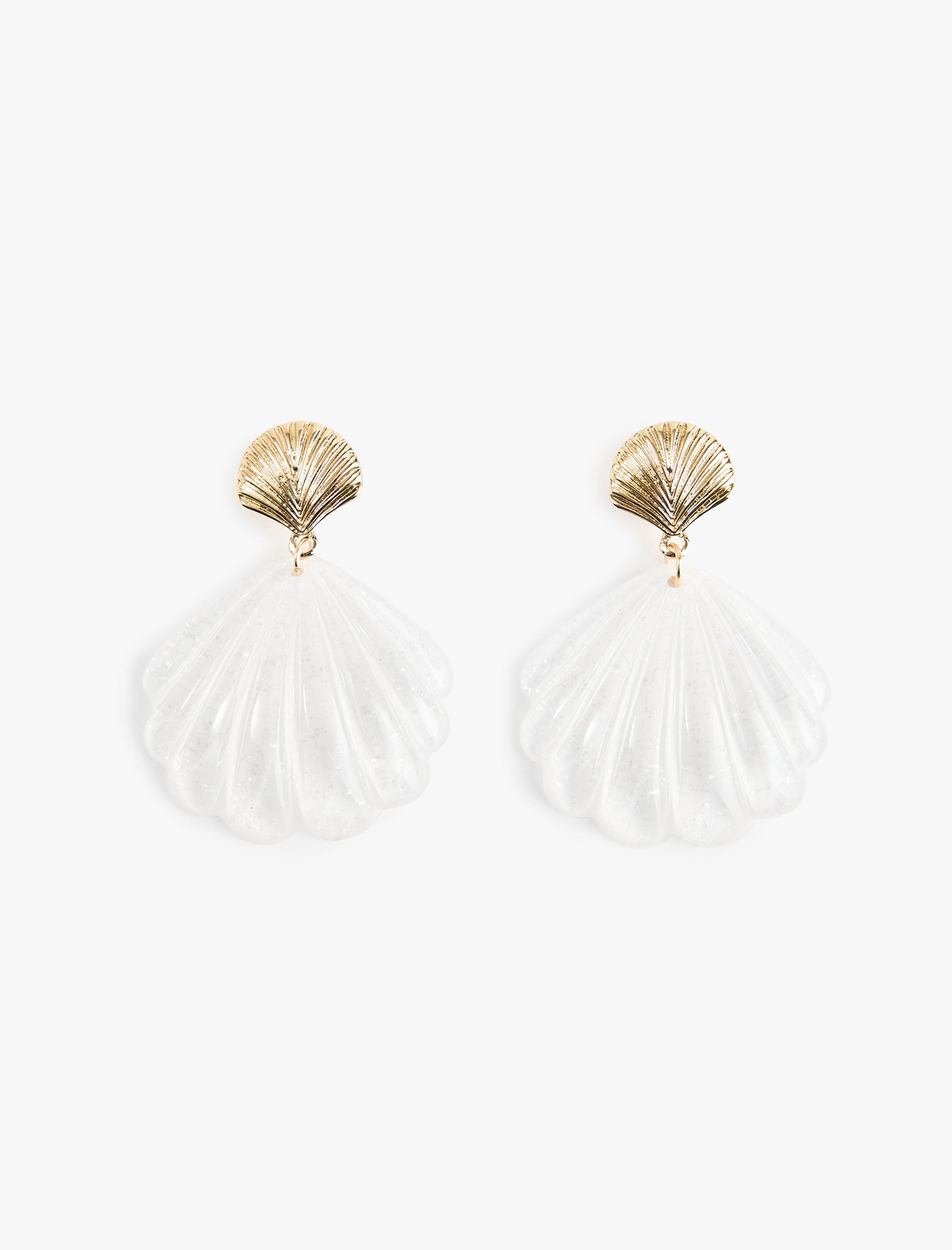  Kadın Büyük Boy Çelik Karışımlı Sallantılı Deniz Kabuğu Küpe