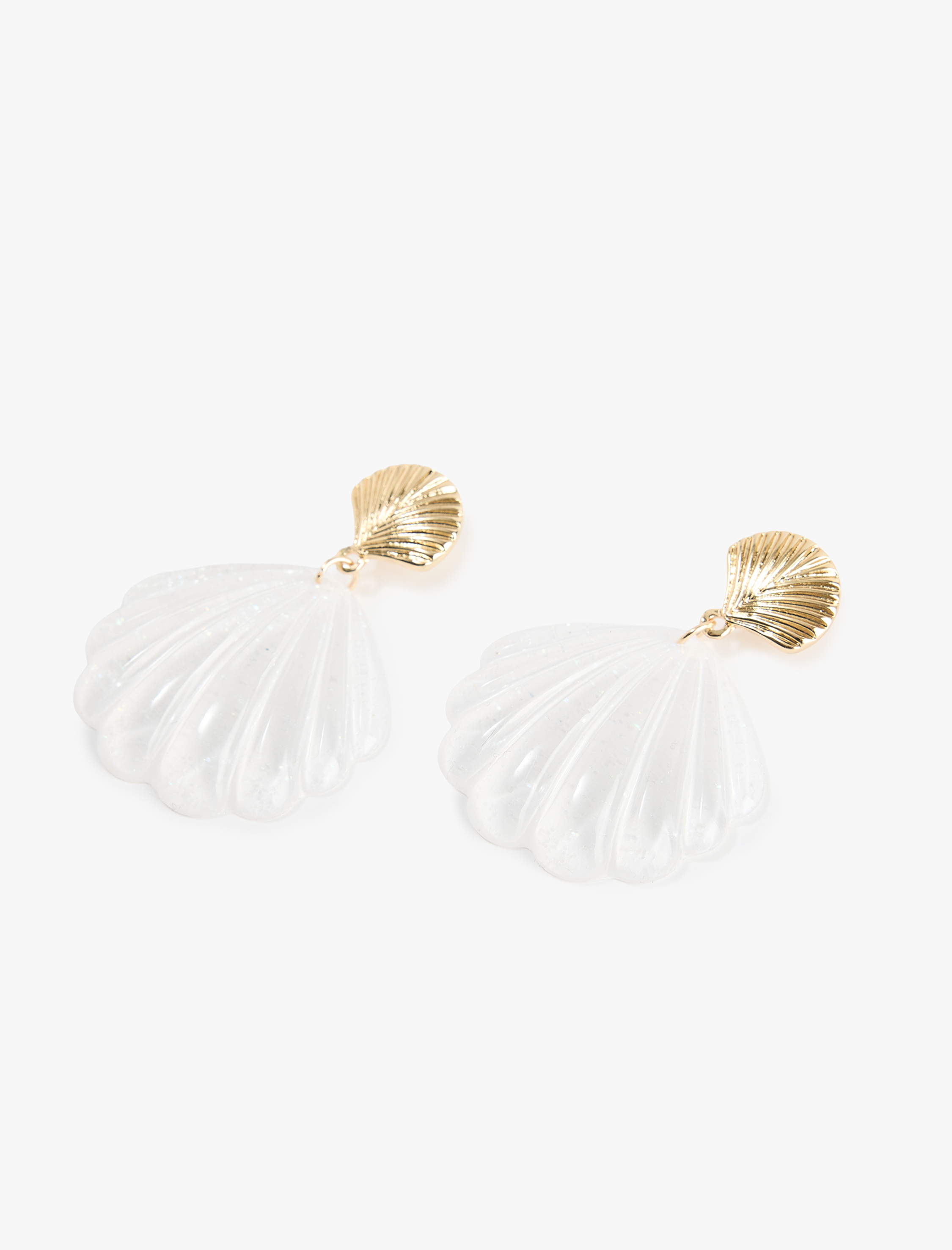  Kadın Büyük Boy Çelik Karışımlı Sallantılı Deniz Kabuğu Küpe