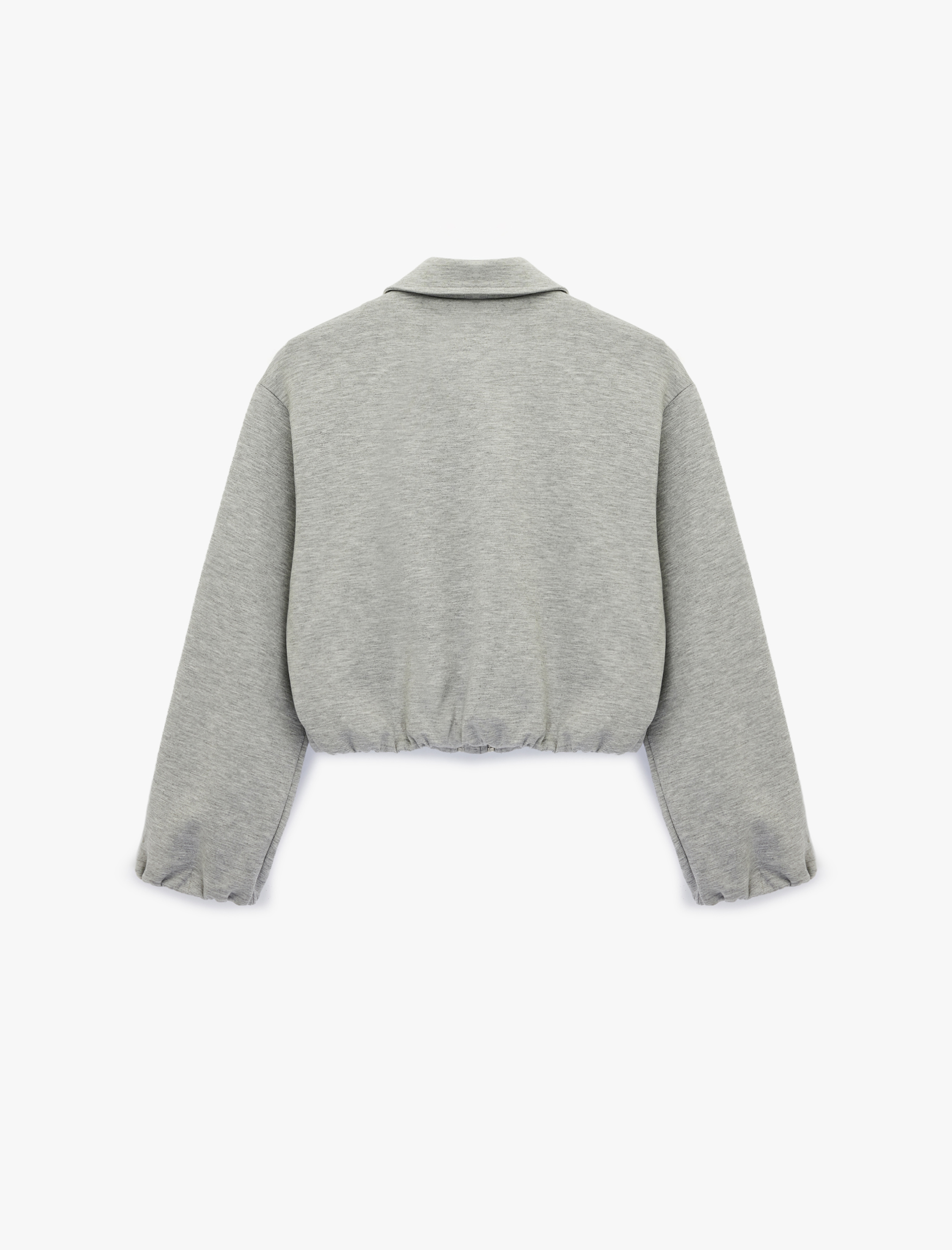   Klasik Yaka Rahat Kalıp Uzun Kollu Fermuarlı Sweatshirt